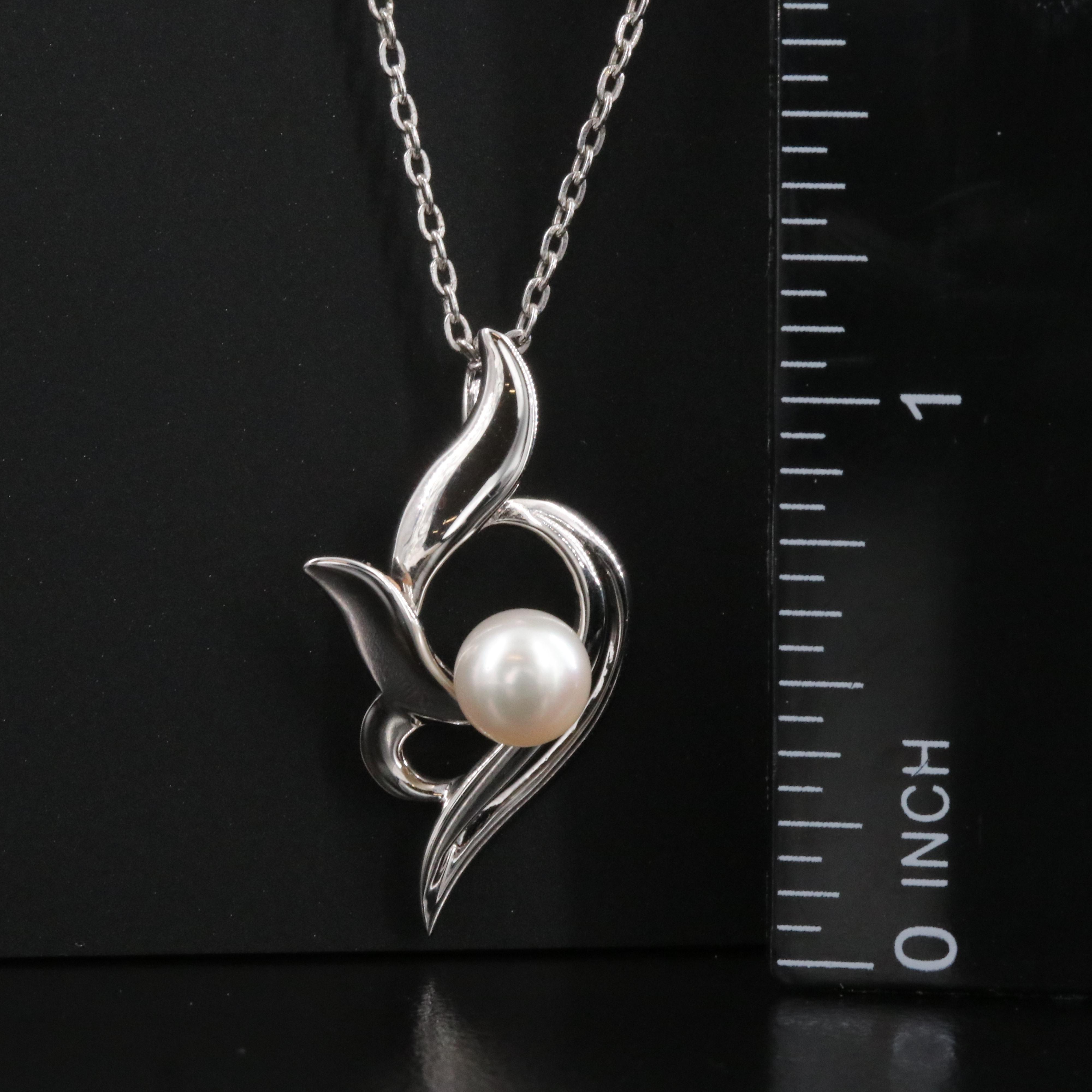 Mikimoto Sterling Pearl Pendant Necklace