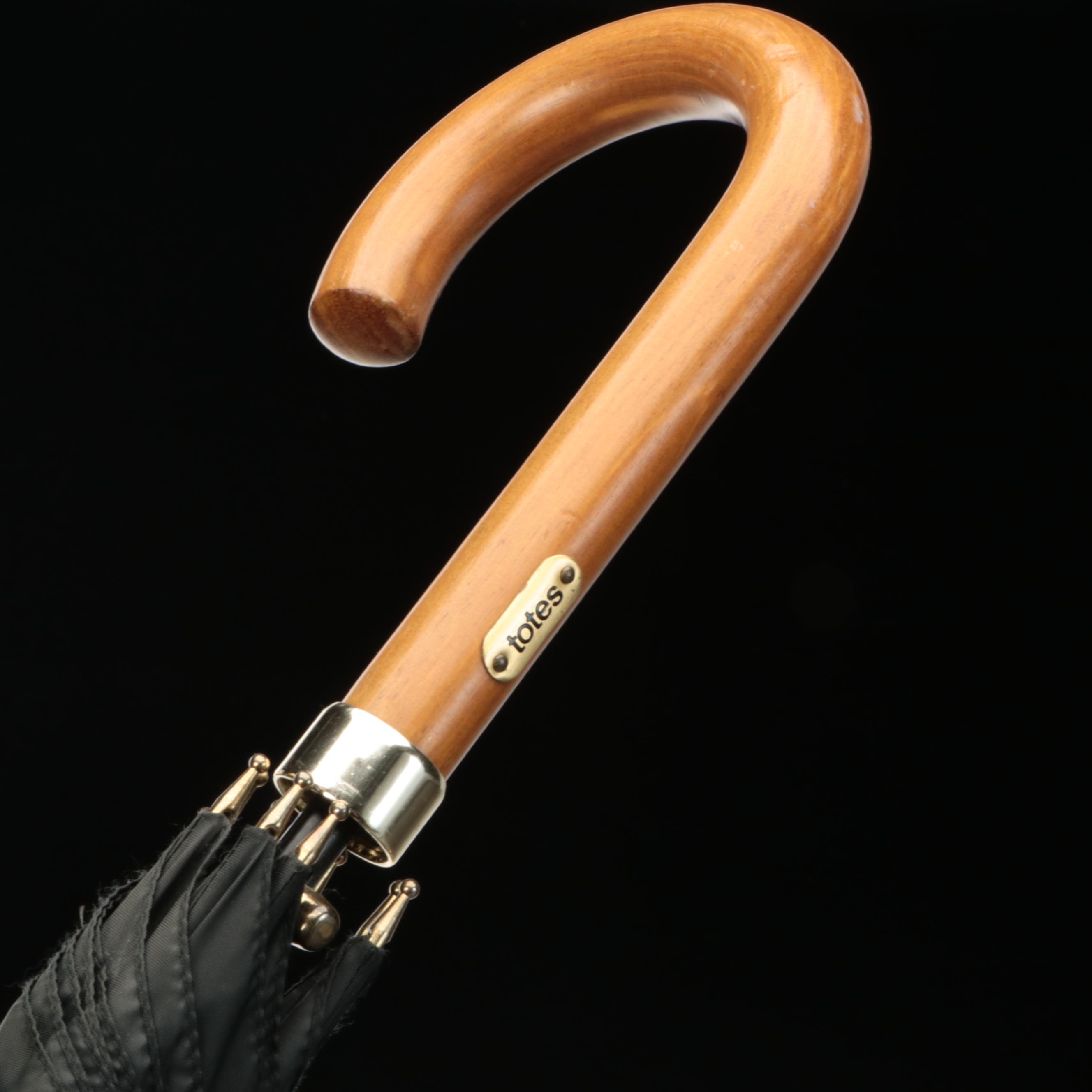 Brass and Cast Iron Umbrella Stand with Ralph Lauren, Totes, and More Umbrellas