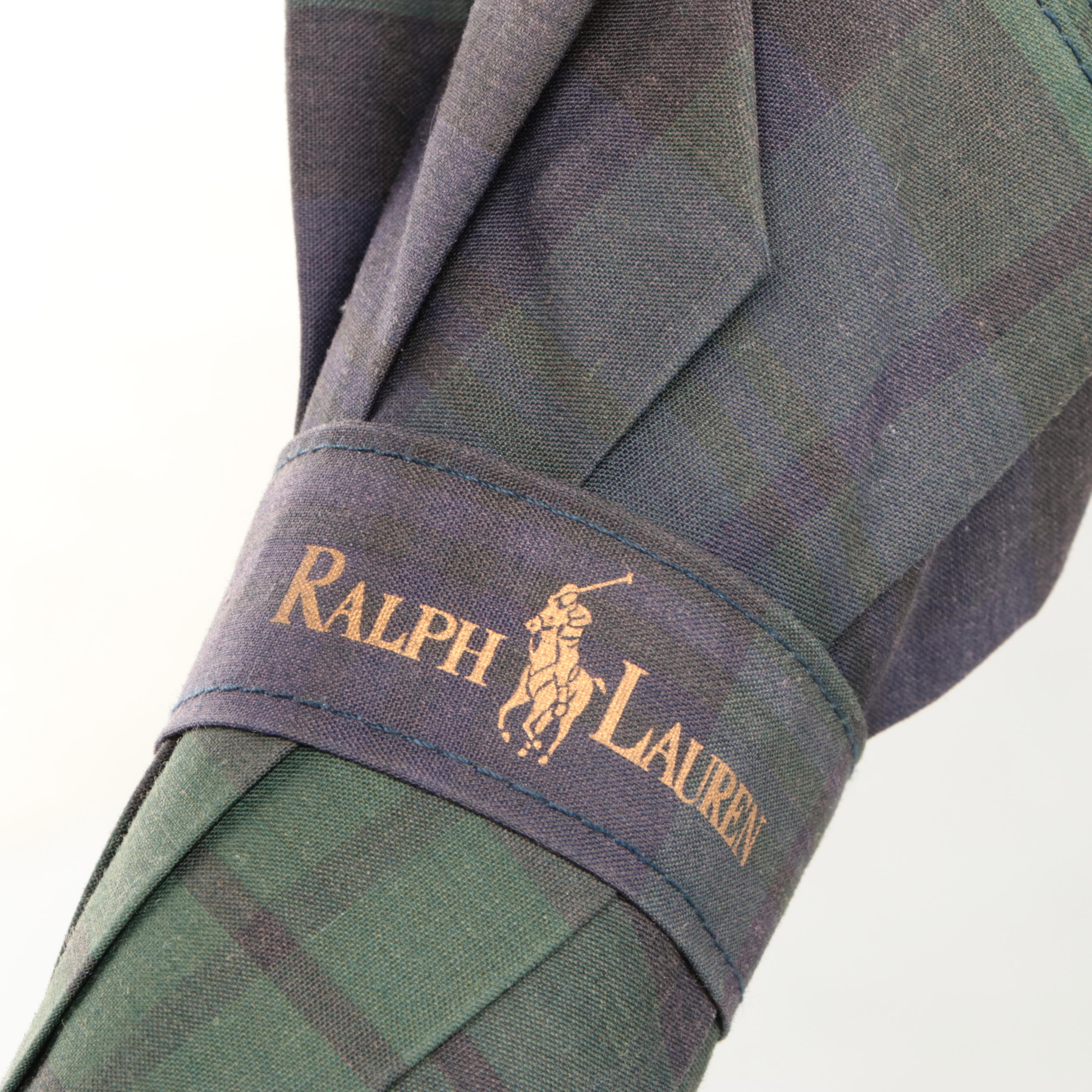 Brass and Cast Iron Umbrella Stand with Ralph Lauren, Totes, and More Umbrellas