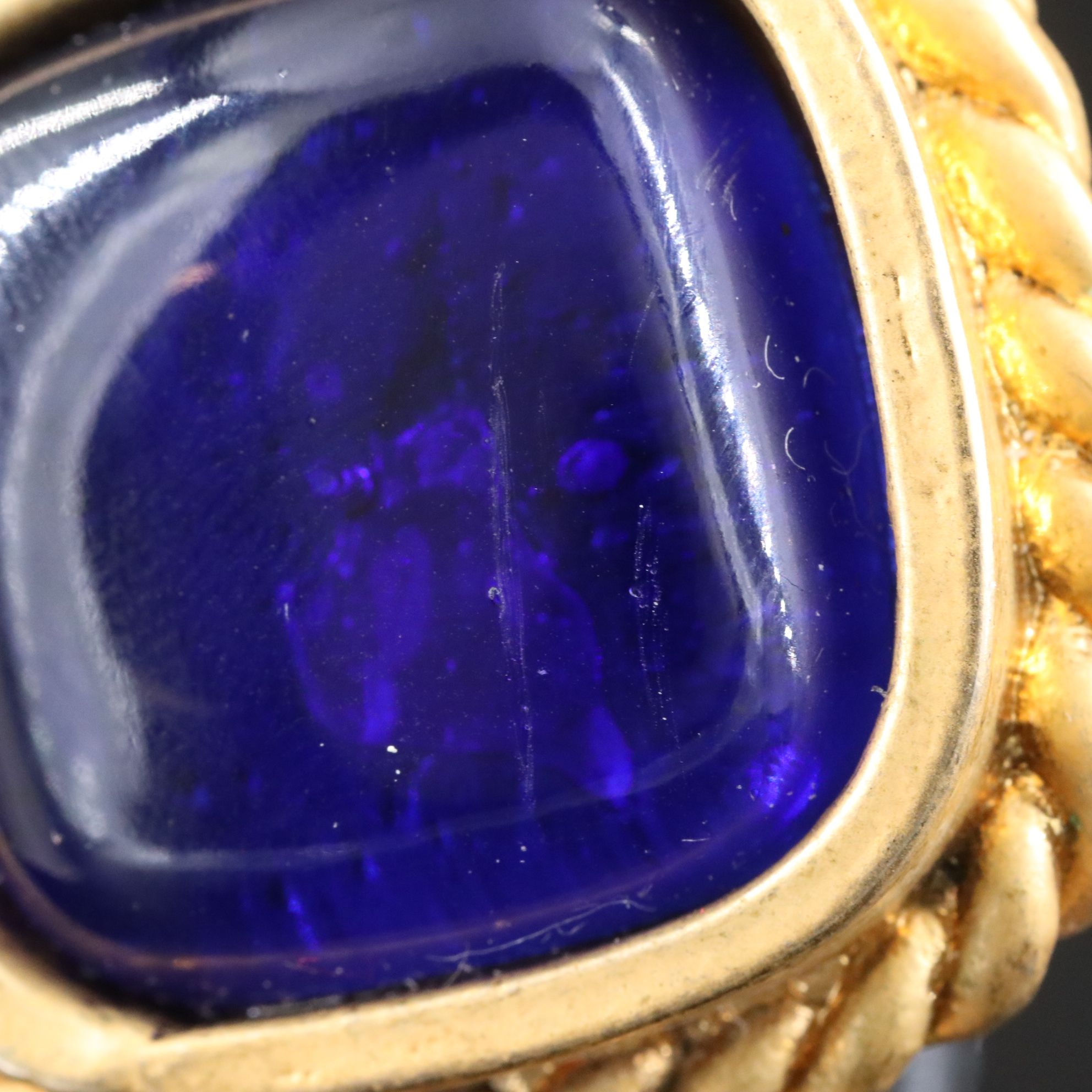 Chanel Gripoix Glass Large Clip Earrings 1987