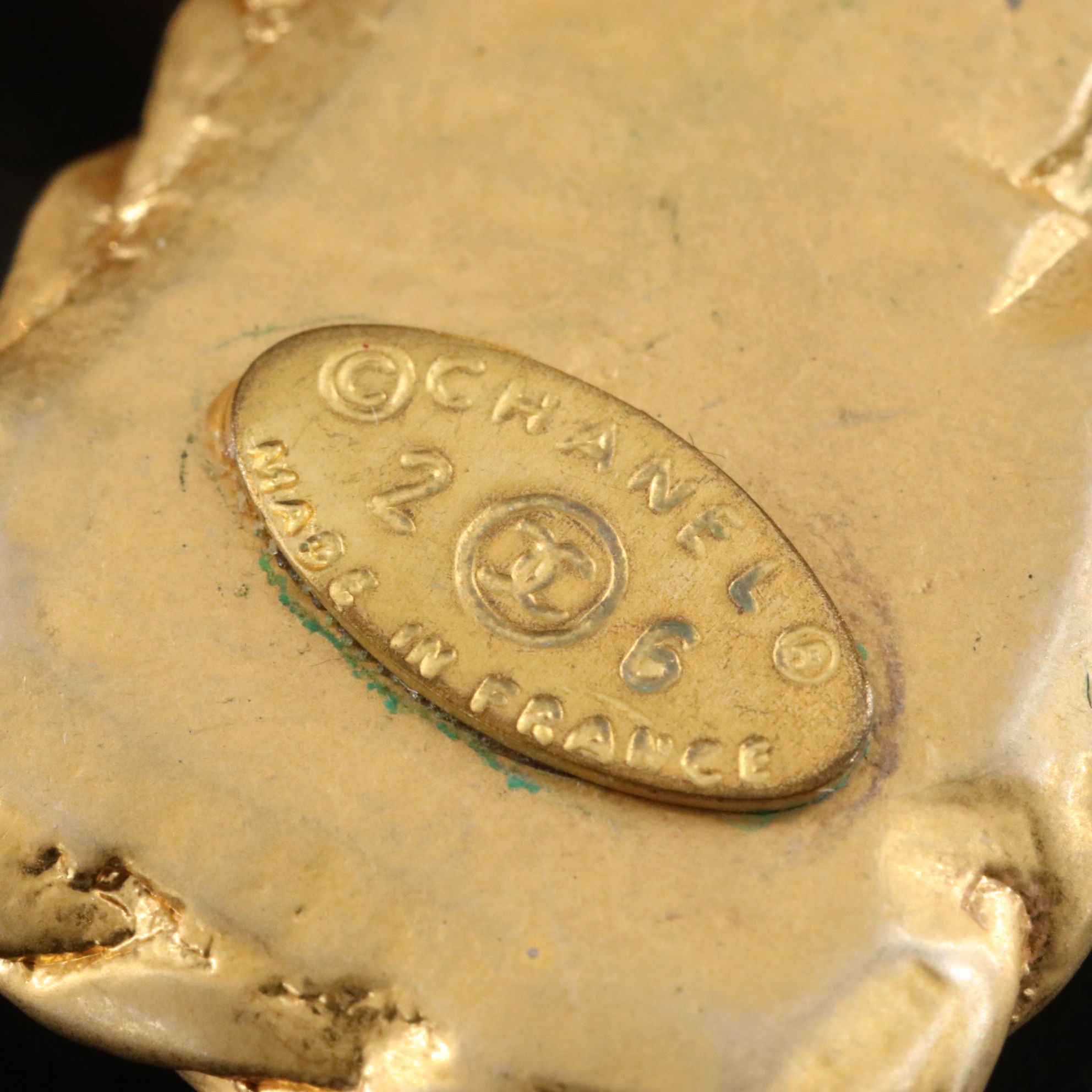 Chanel Gripoix Glass Large Clip Earrings 1987