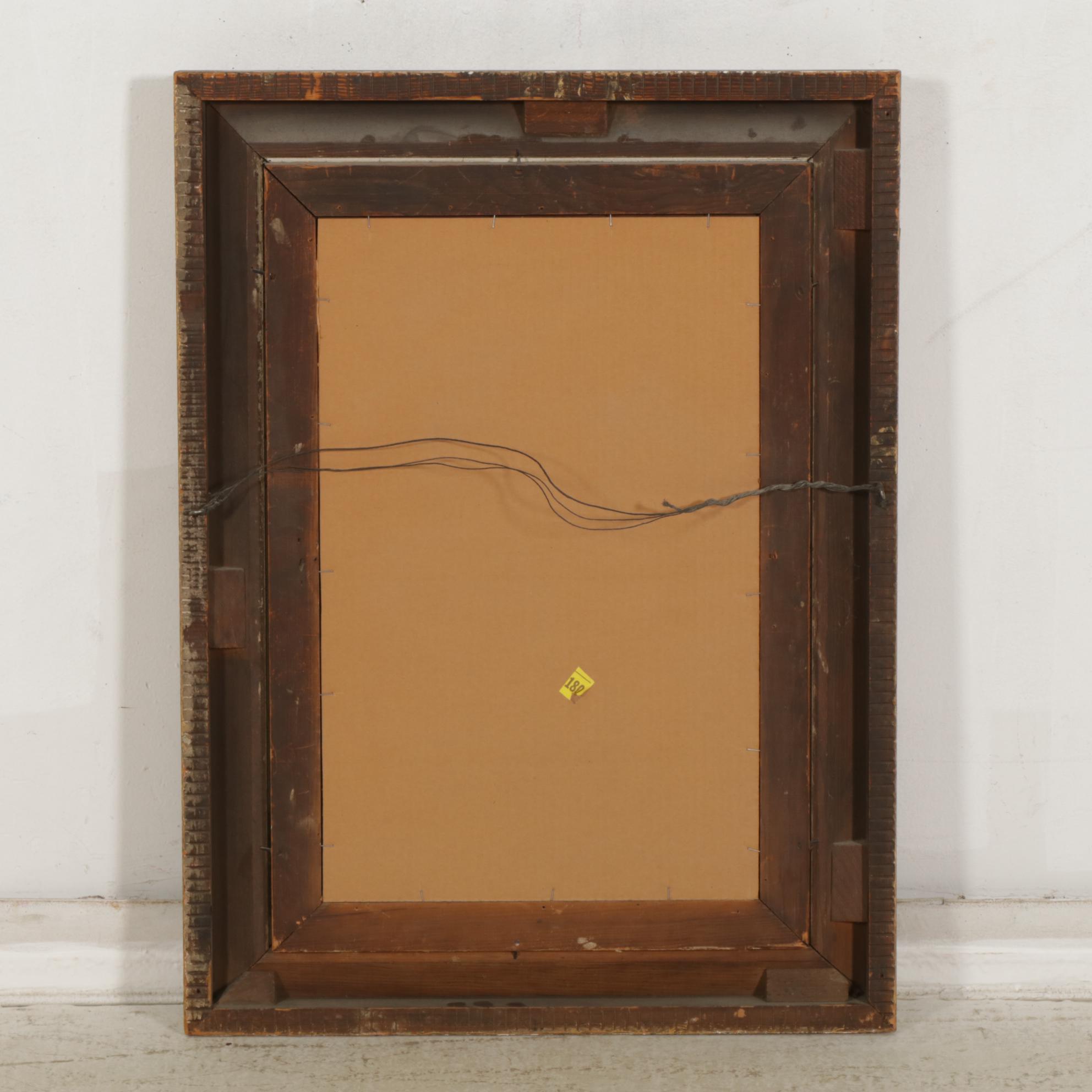 Arts and Crafts Gold-Toned Rectangular Wall Mirror, Early 20th Century