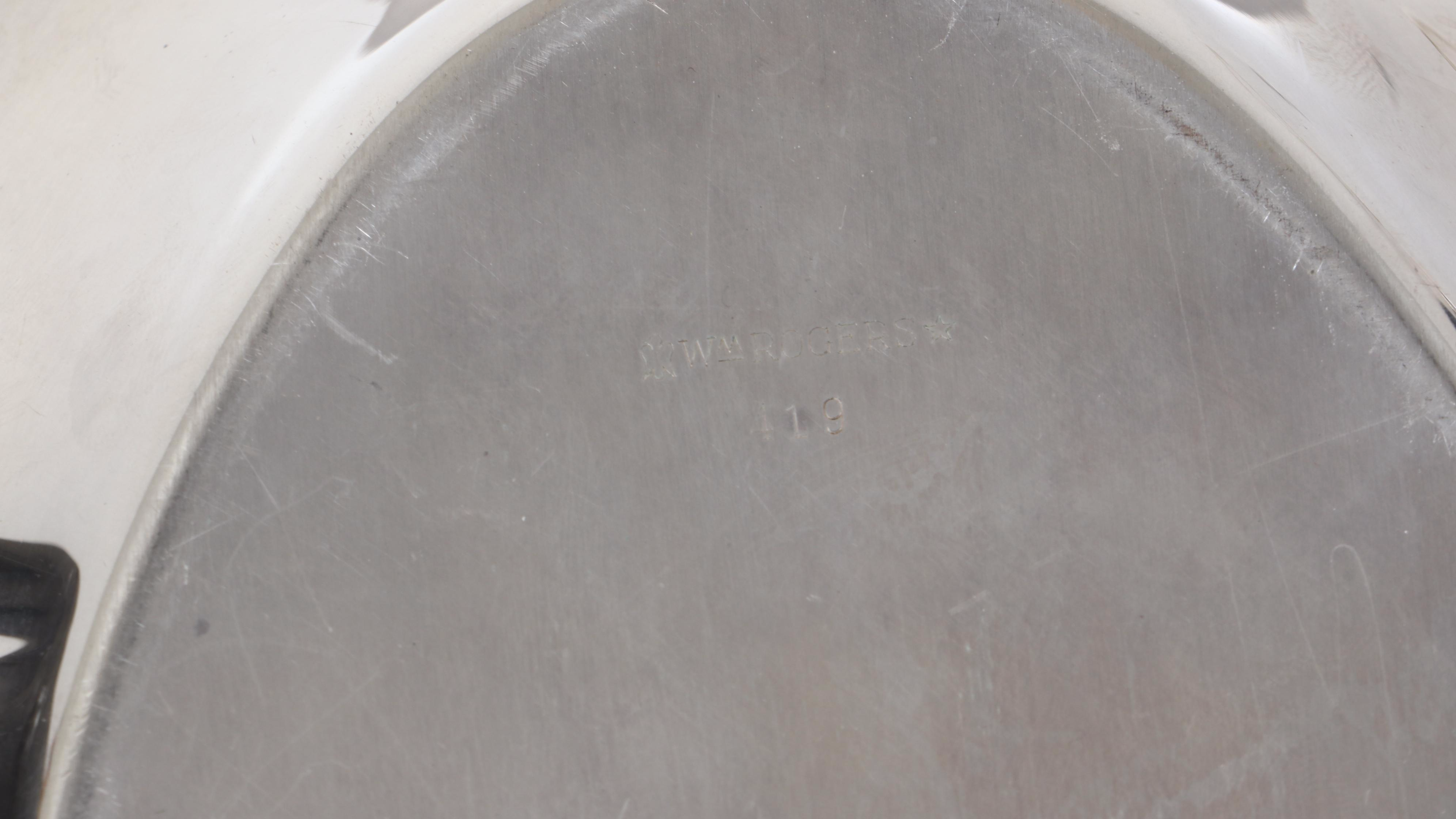 Paul Revere Silver Plate Bowl and Other Silver Plate Serveware with Metal Lamp