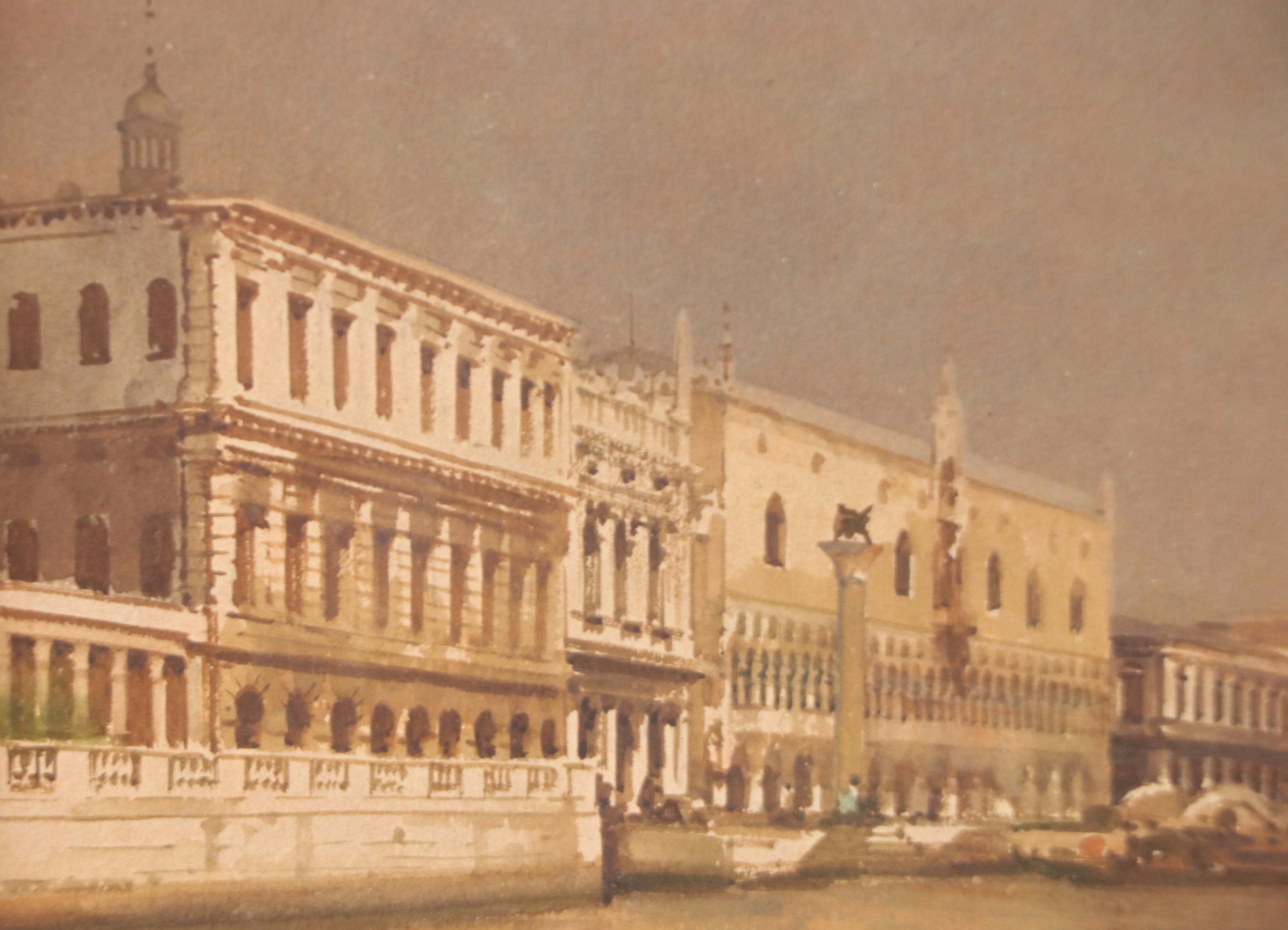 Italian School Oil Painting of Venetian Grand Canal Scene, 19th - Early 20th C.