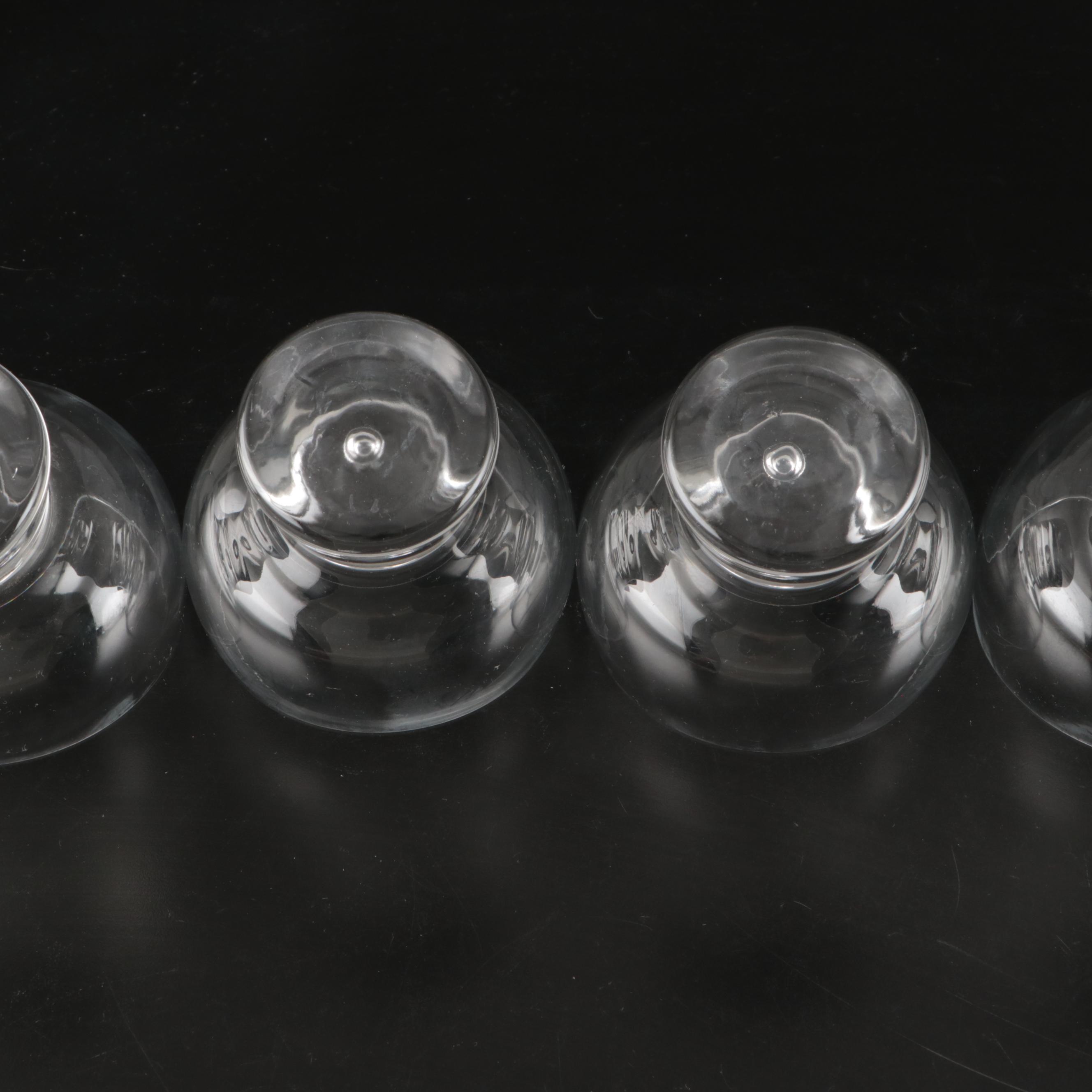 Kosta Boda "Rando" Tilted Bubble Stemmed Whisky Glasses, Late 20th Century