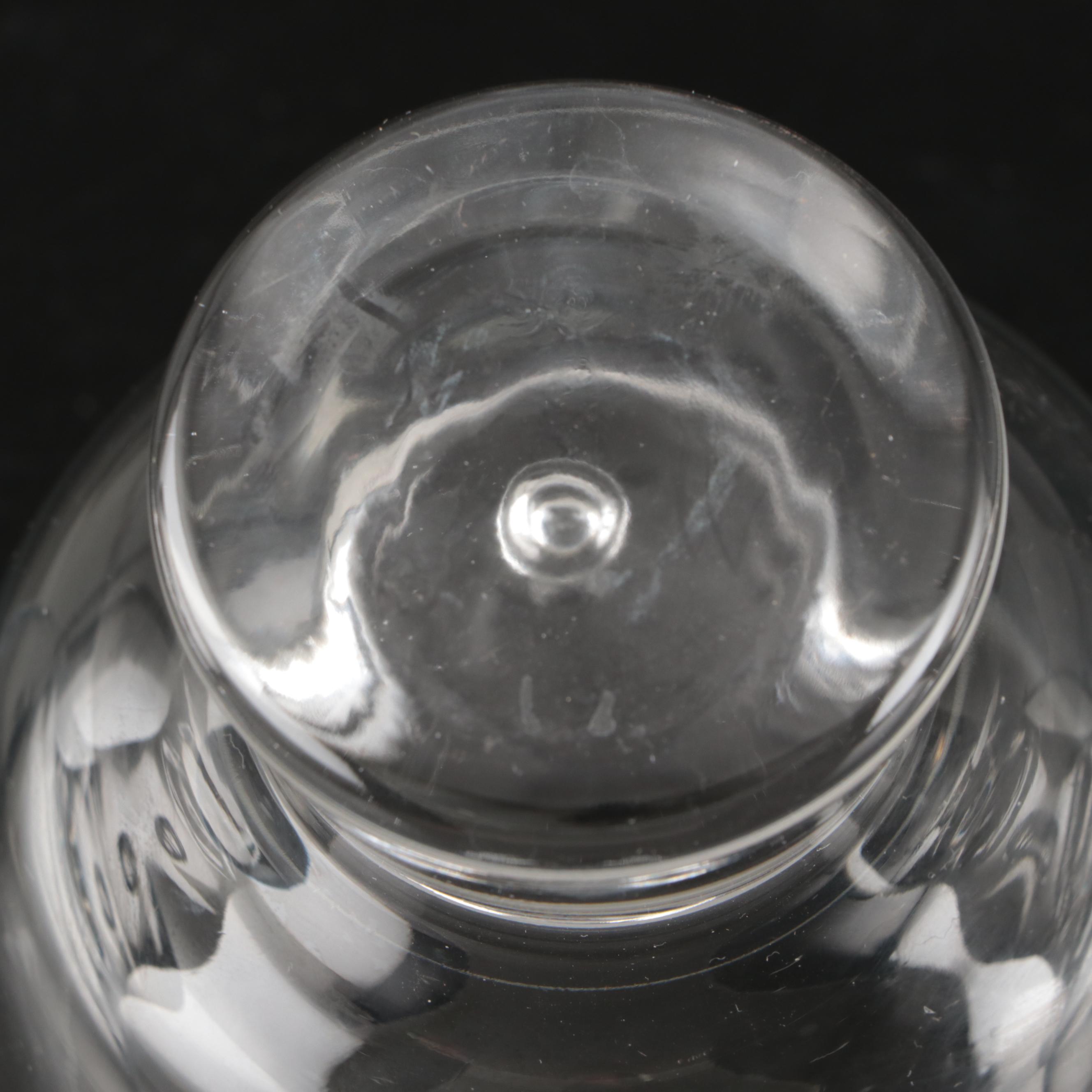 Kosta Boda "Rando" Tilted Bubble Stemmed Whisky Glasses, Late 20th Century