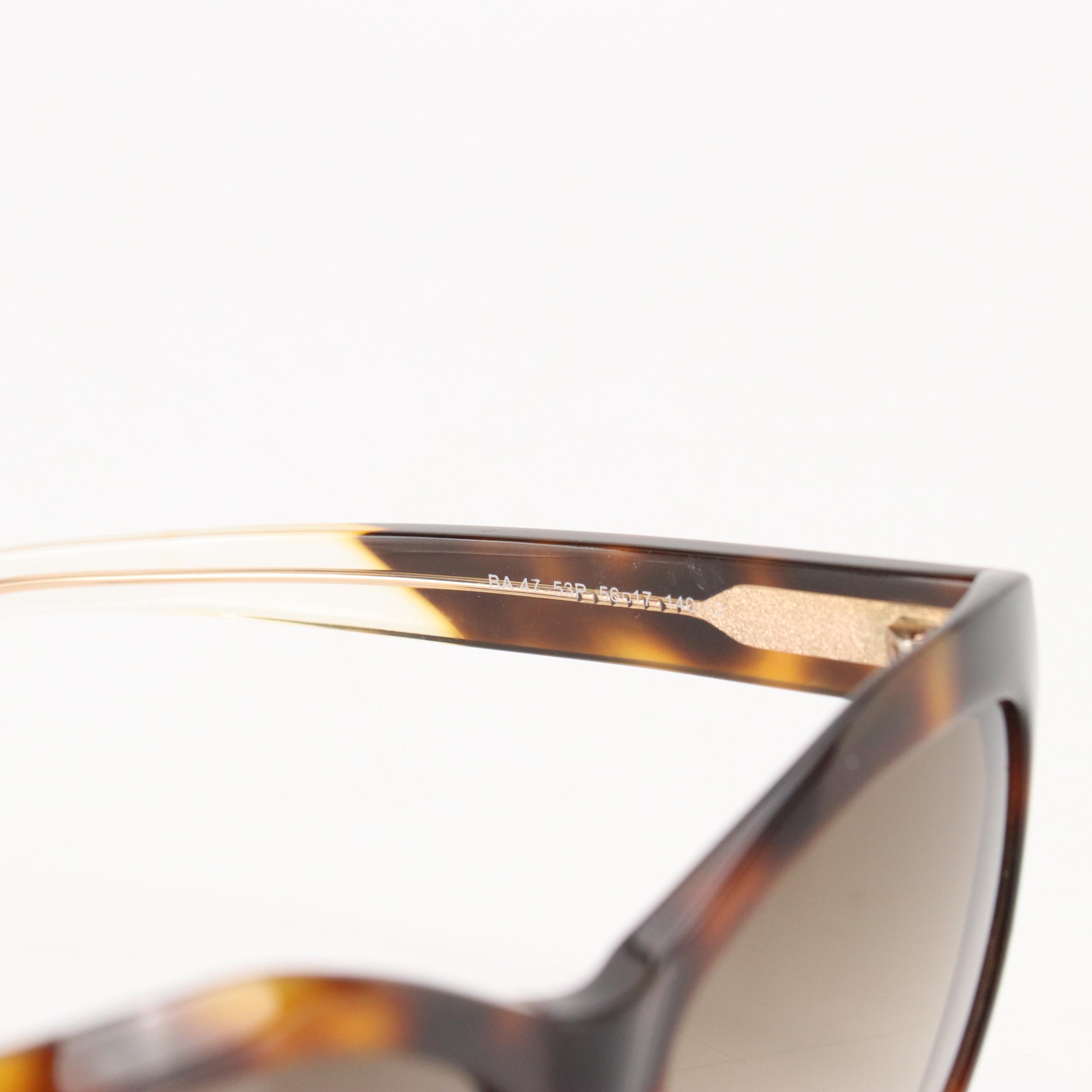 Balenciaga BA 47 53P Havana Cat Eye Sunglasses, With Case