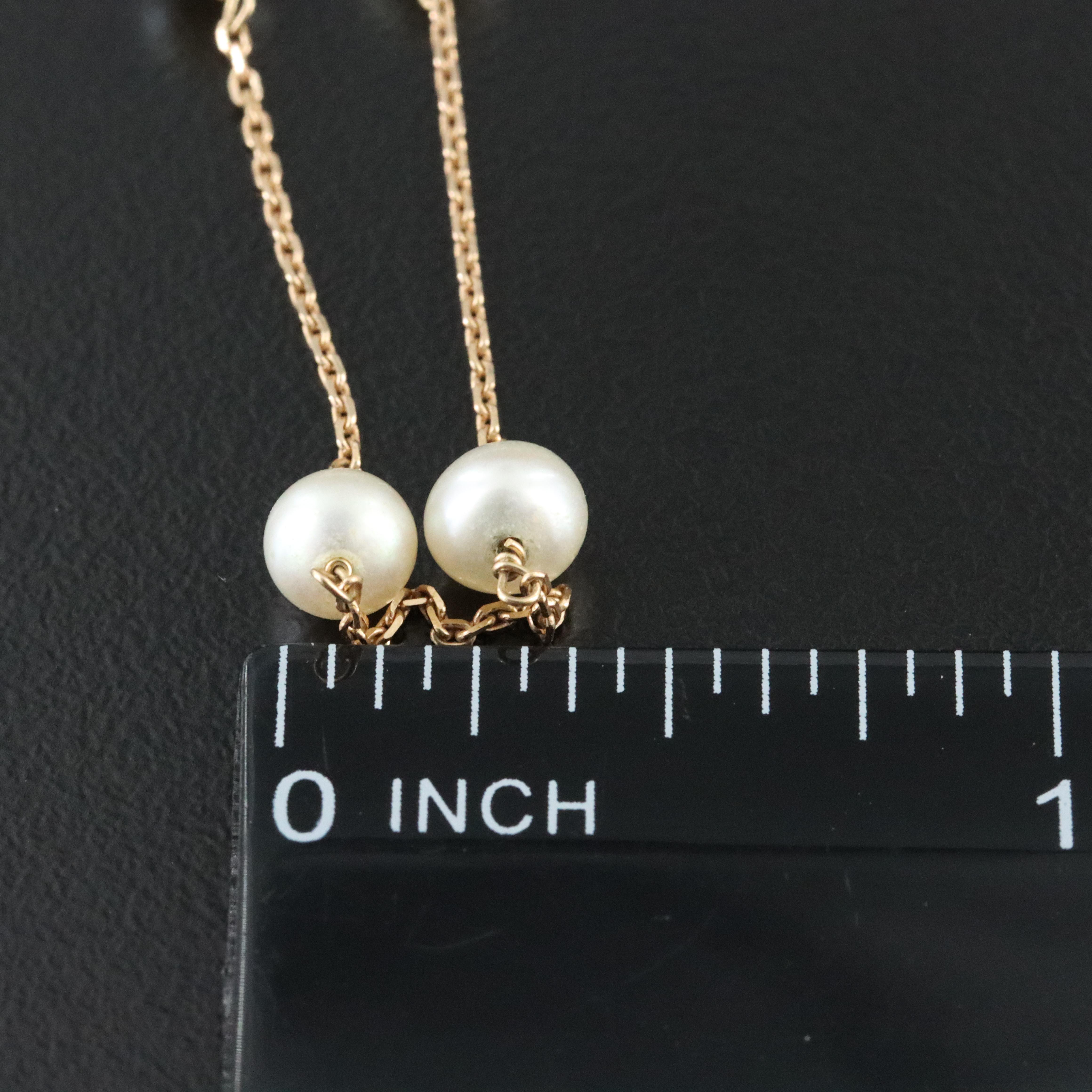 14K Pearl Station Necklace