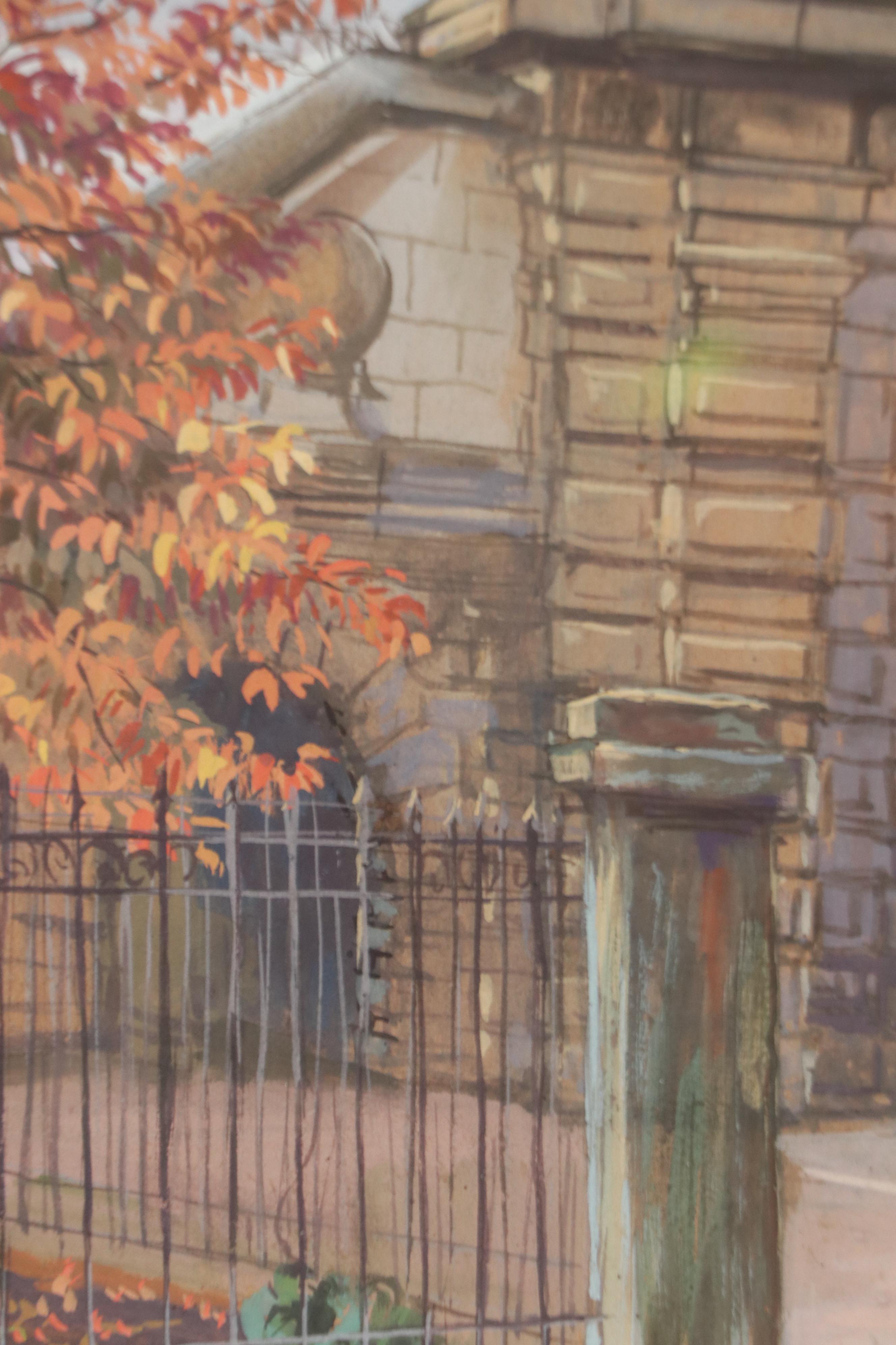 Alfons Faustue Gouache Painting of Nuremburg Gate in Forchheim Fortress, 1925