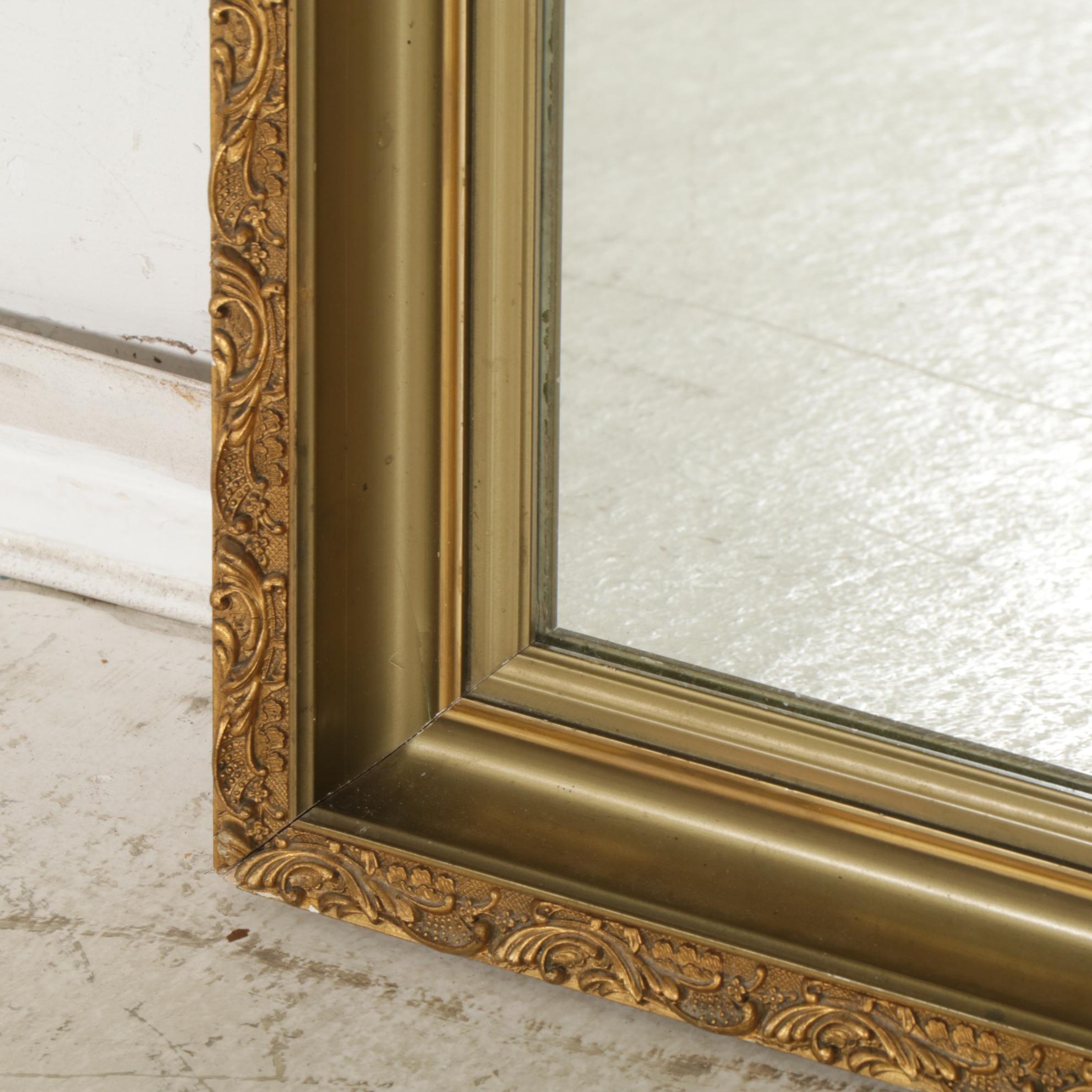 Baroque Style Gold-Toned Rectangular Wall Mirror