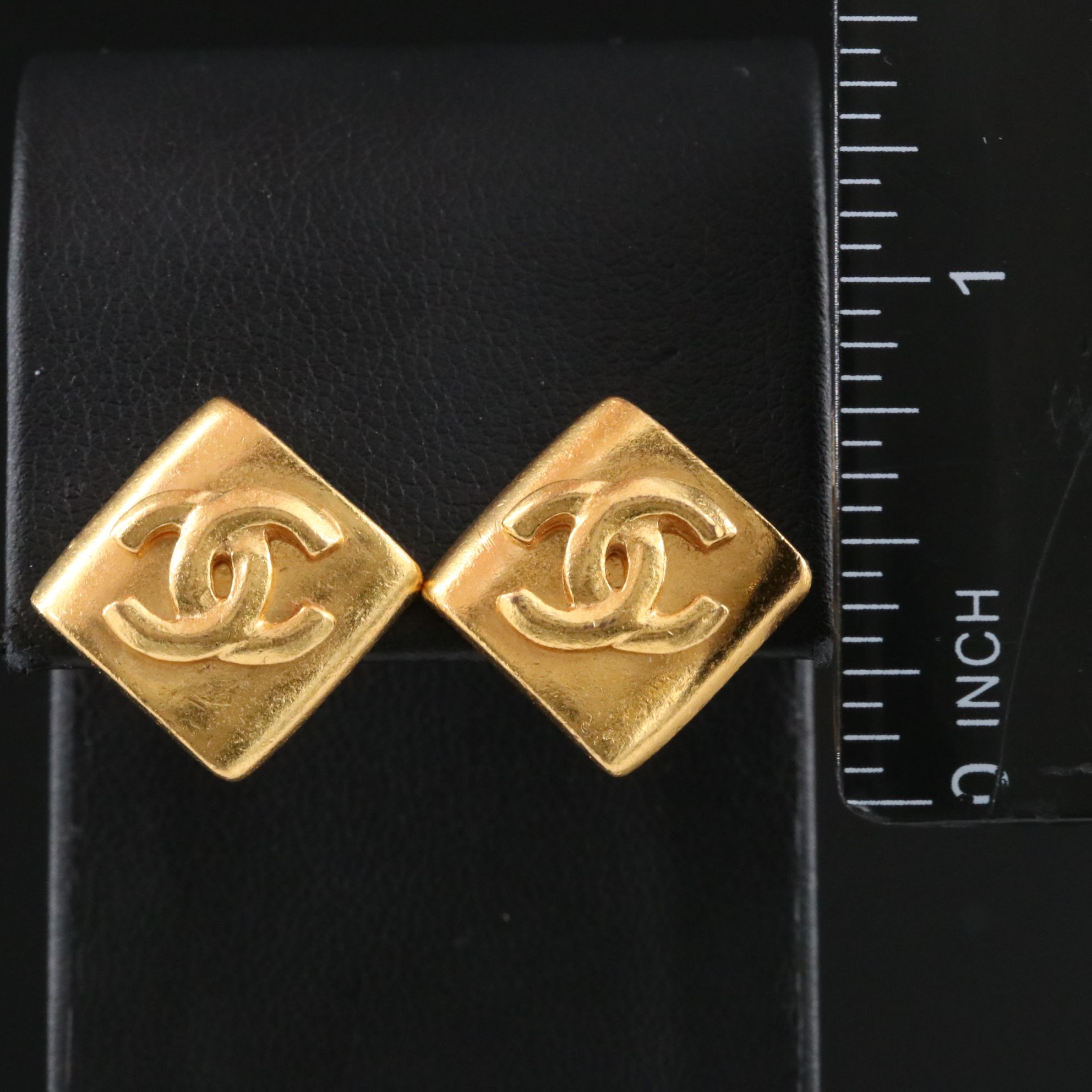 Chanel CC Rhombus Clip Earrings