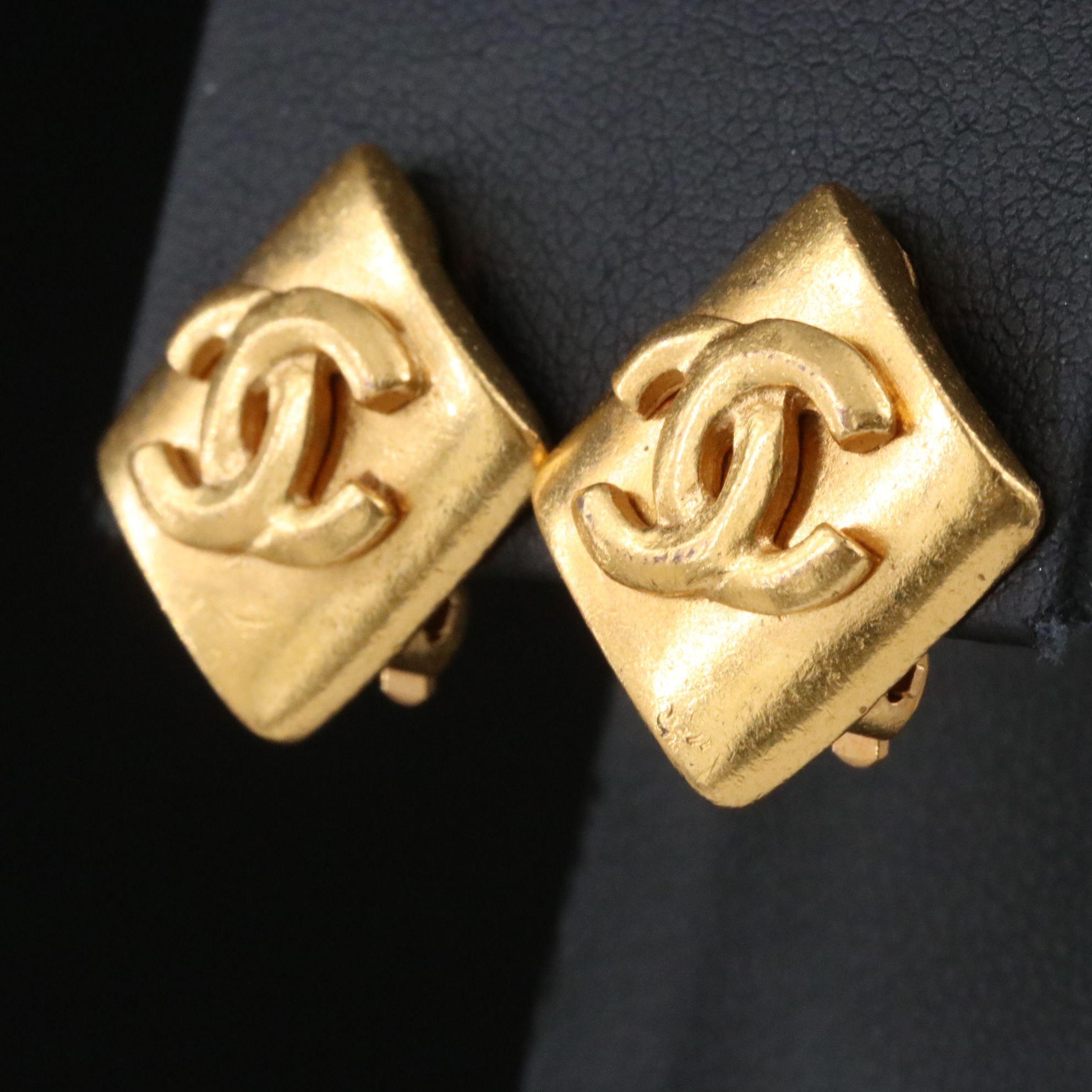 Chanel CC Rhombus Clip Earrings