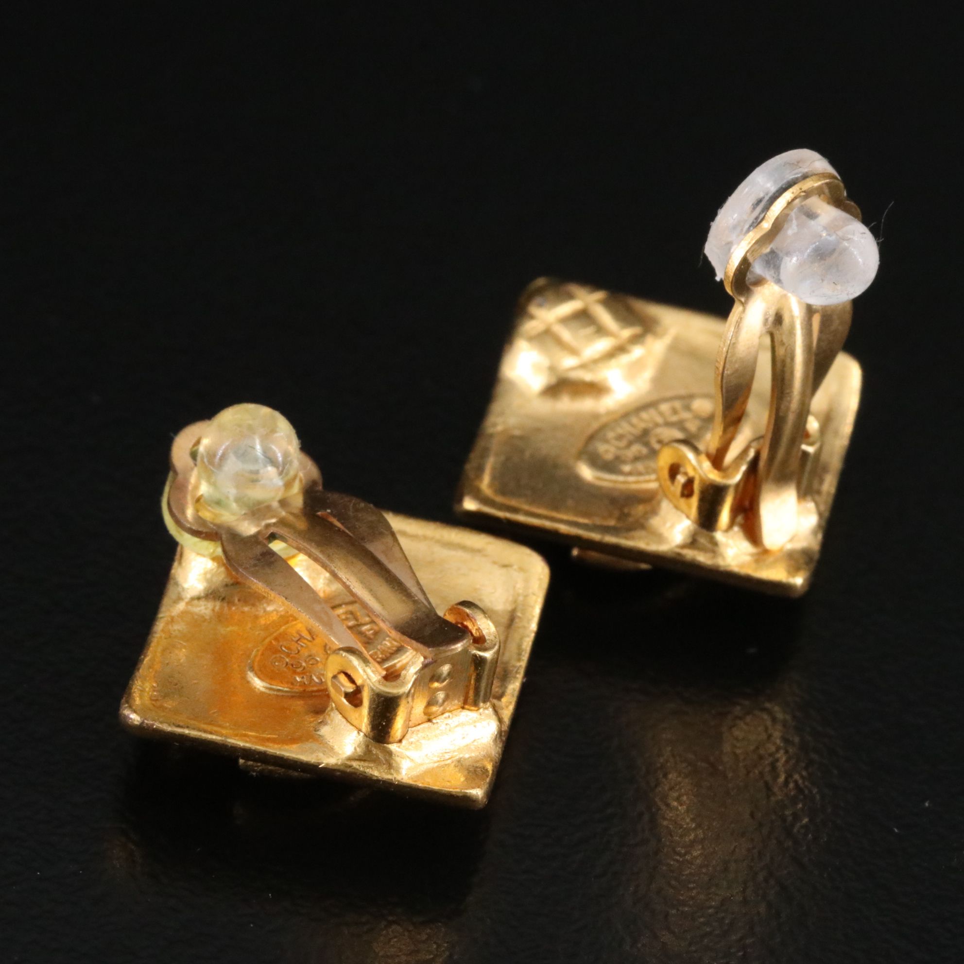 Chanel CC Rhombus Clip Earrings