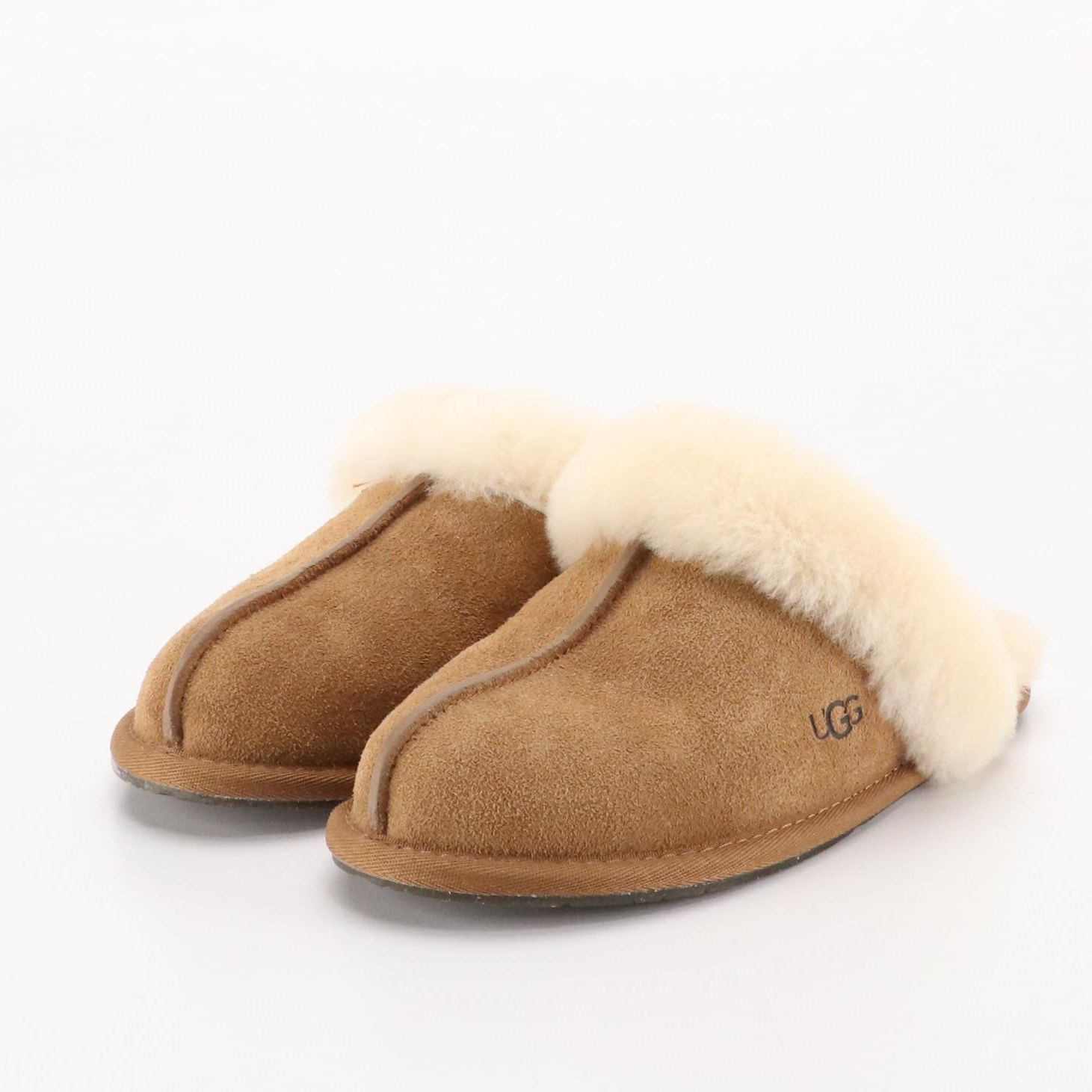 UGG Scuffette II House Slippers in Chestnut Suede and Sheepskin