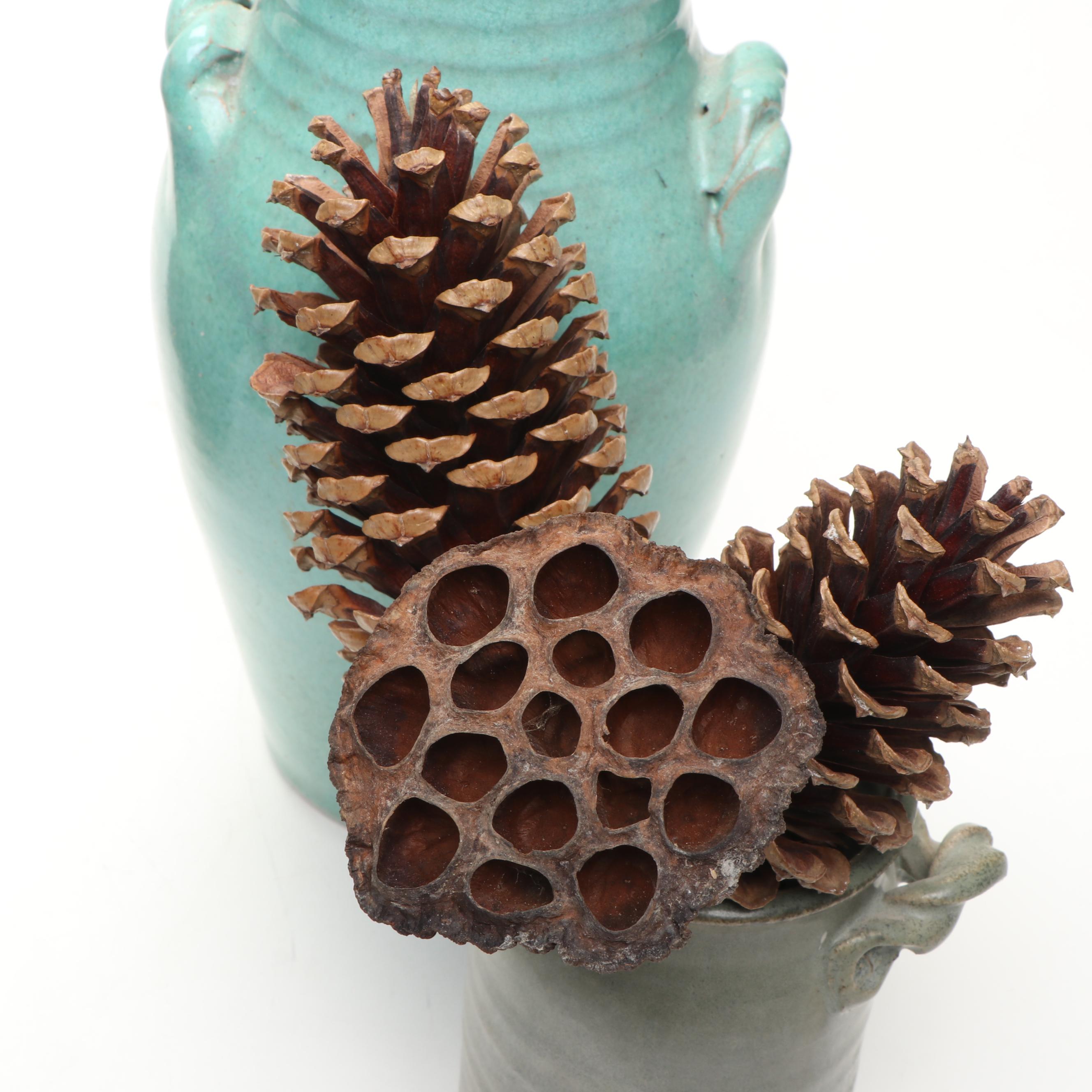 Dolita Dohrman with Other Ceramic Vases, Candlesticks and Sectioned Wood Tray