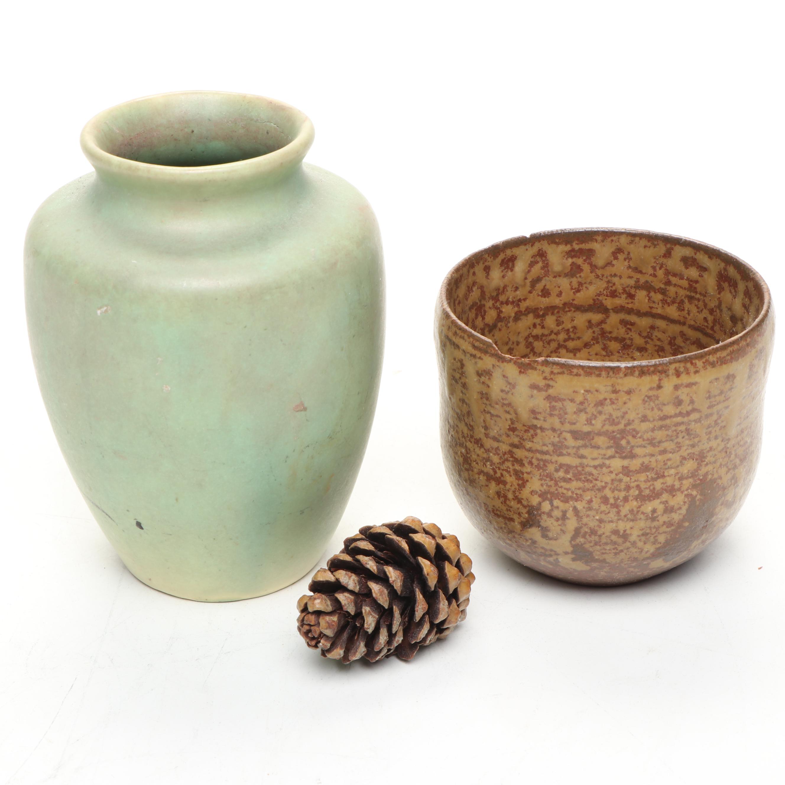 Dolita Dohrman with Other Ceramic Vases, Candlesticks and Sectioned Wood Tray