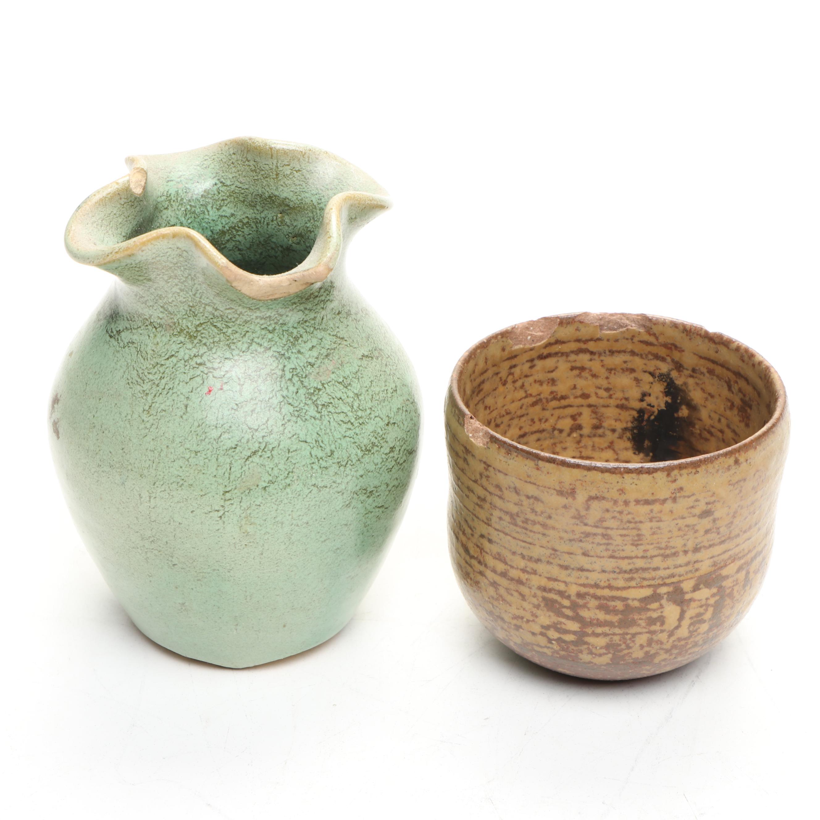 Dolita Dohrman with Other Ceramic Vases, Candlesticks and Sectioned Wood Tray