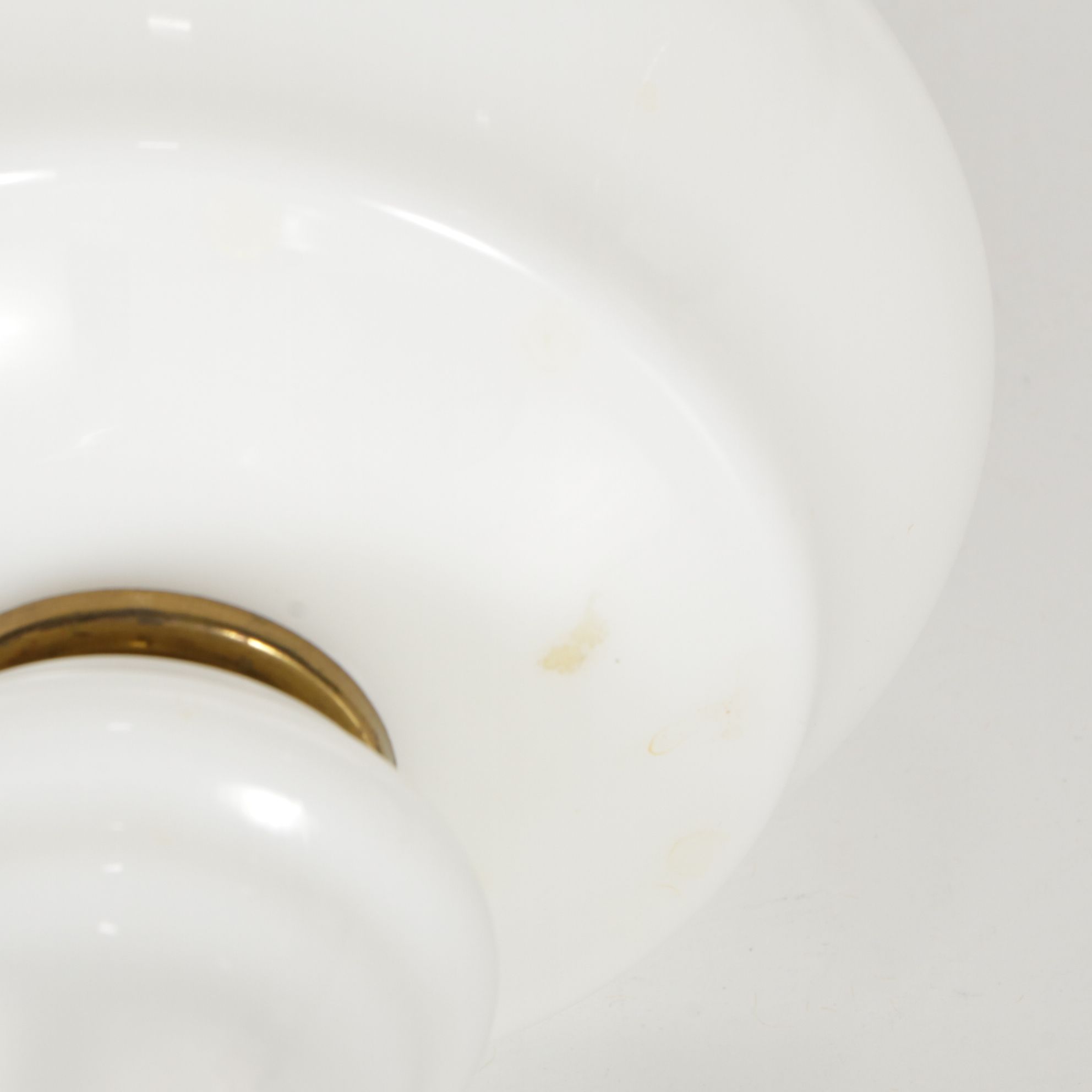 Milk Glass and Brass Table Lamp, Mid to Late 20th Century