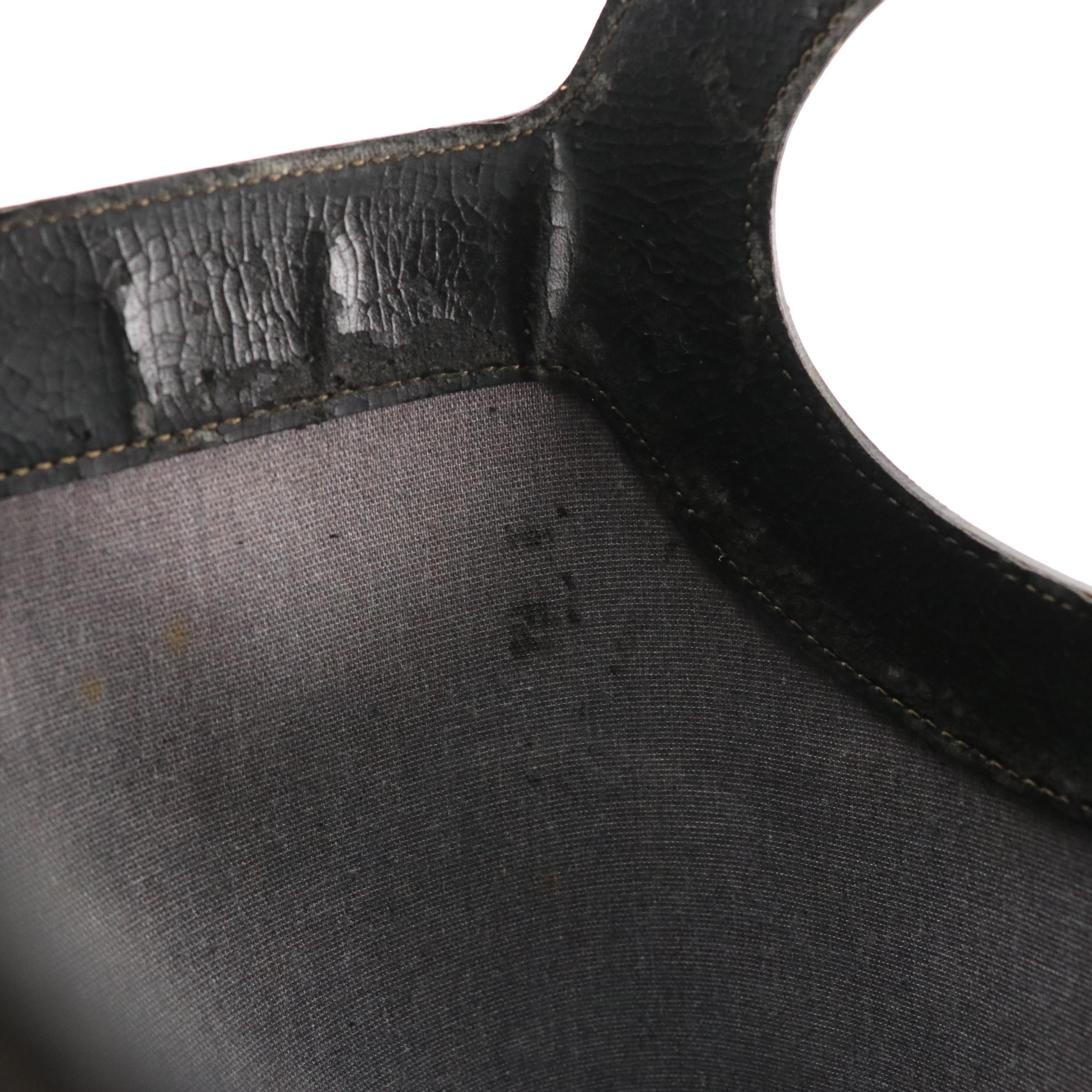 Fendi Handbag Tote in Checked Canvas and Black Leather Trim