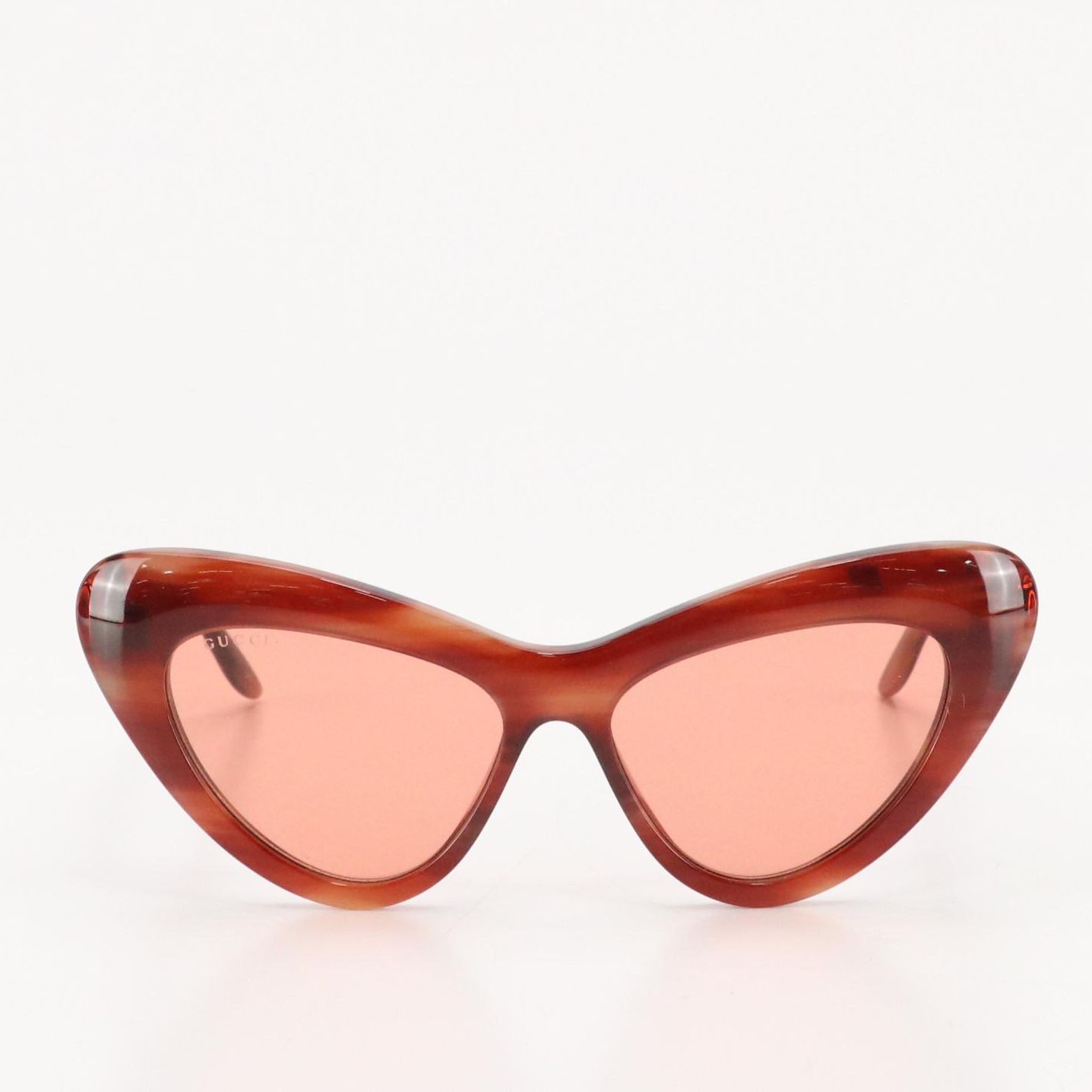 Gucci GG0895S 004 Orange Havana Cat Eye Sunglasses in Case