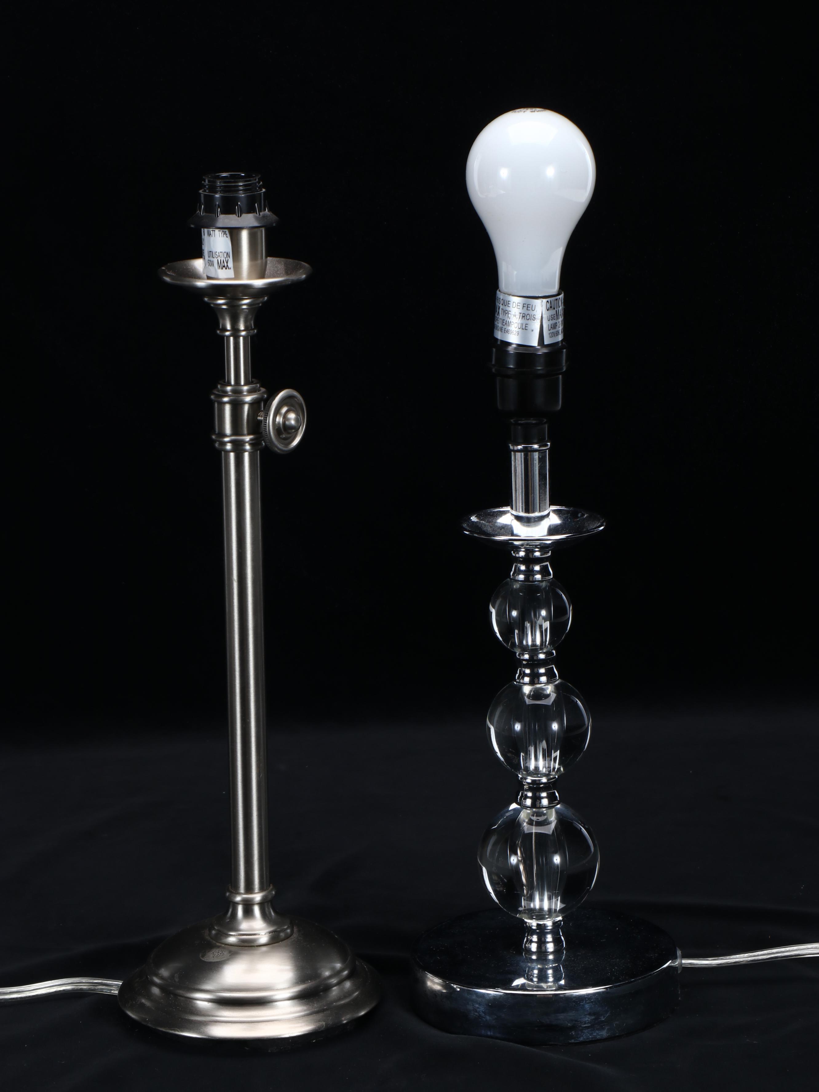 Metal Candlestick and Stacked Orb Table Lamps with Pottery Barn Metal Vase