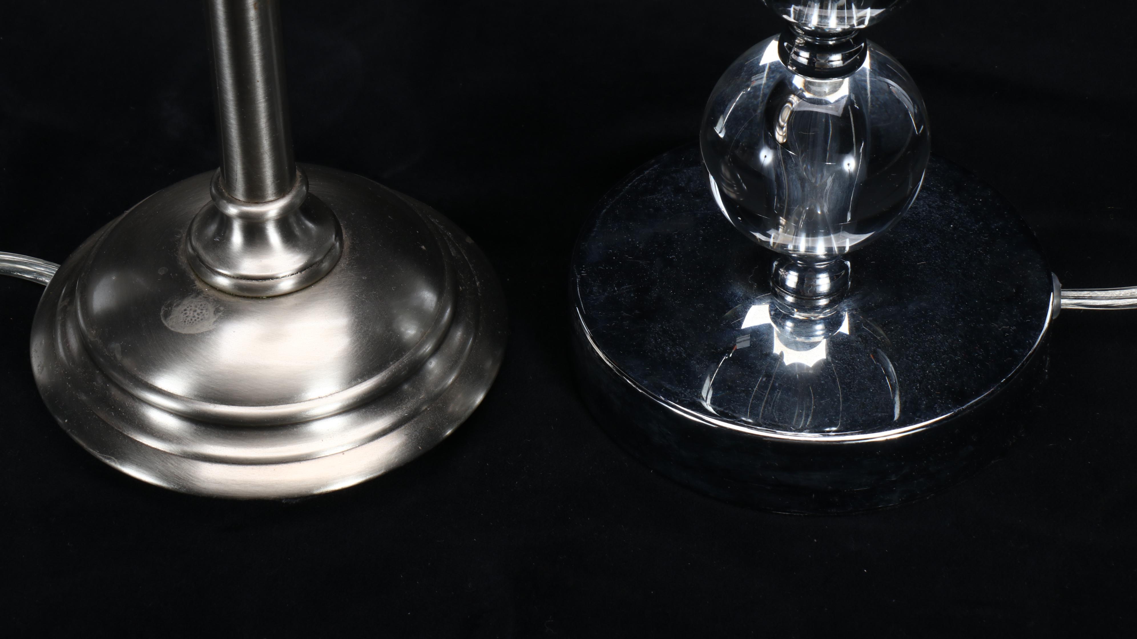 Metal Candlestick and Stacked Orb Table Lamps with Pottery Barn Metal Vase