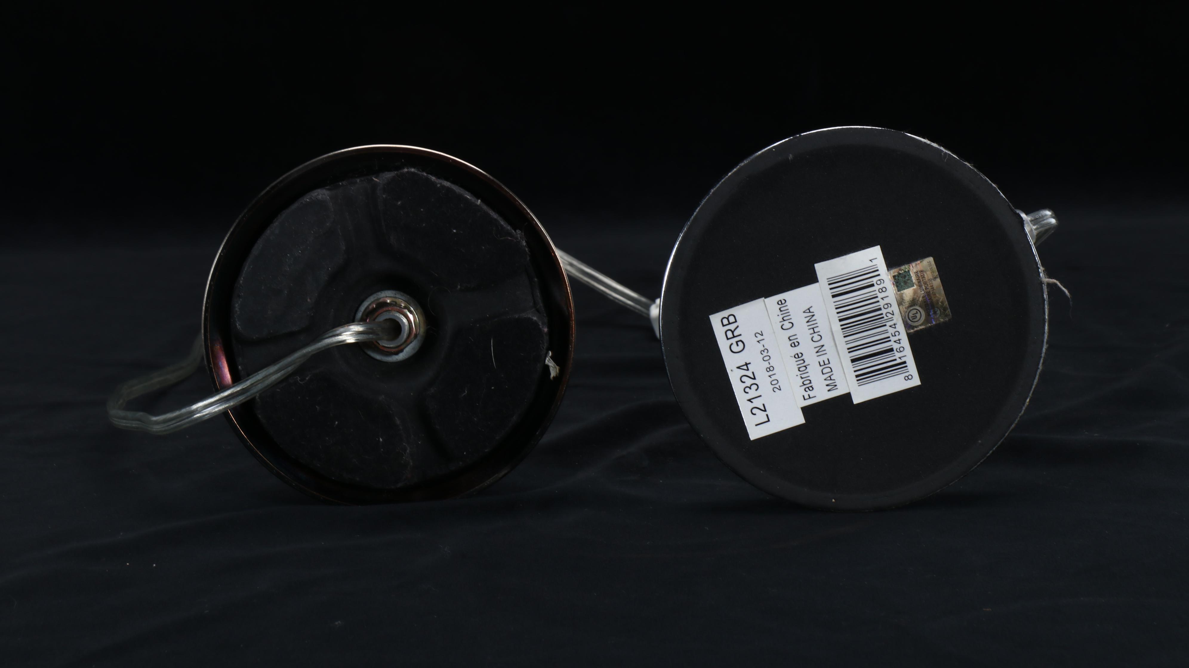 Metal Candlestick and Stacked Orb Table Lamps with Pottery Barn Metal Vase