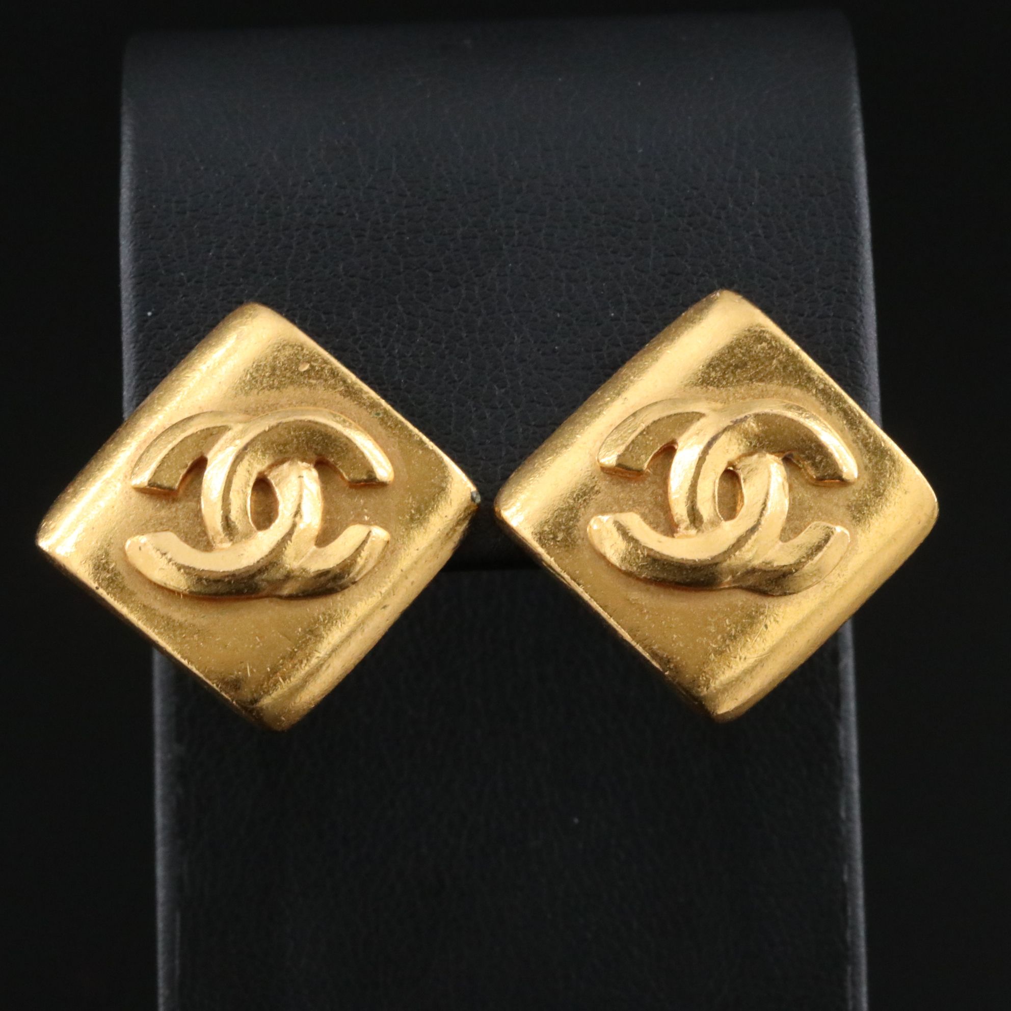 Chanel CC Rhombus Clip Earrings