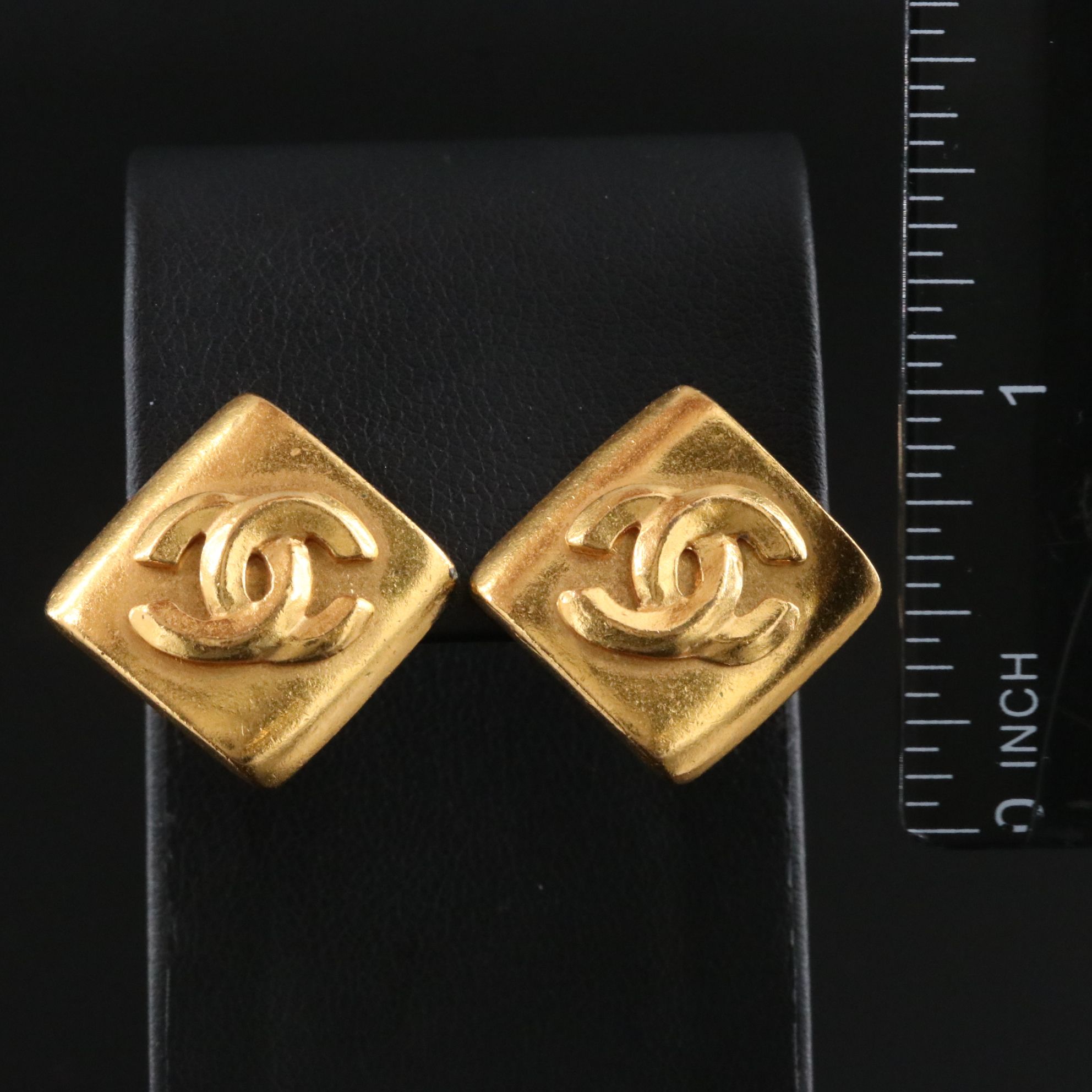 Chanel CC Rhombus Clip Earrings