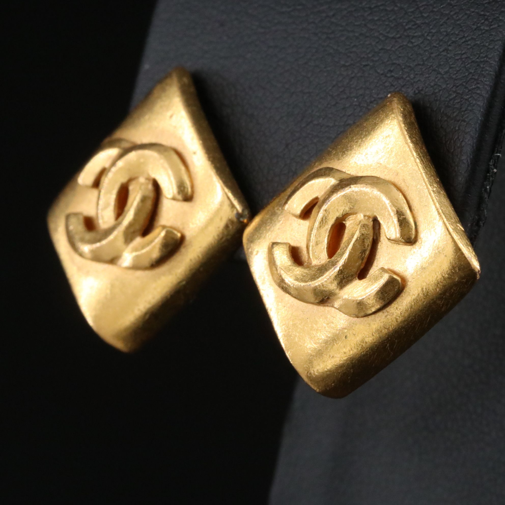 Chanel CC Rhombus Clip Earrings