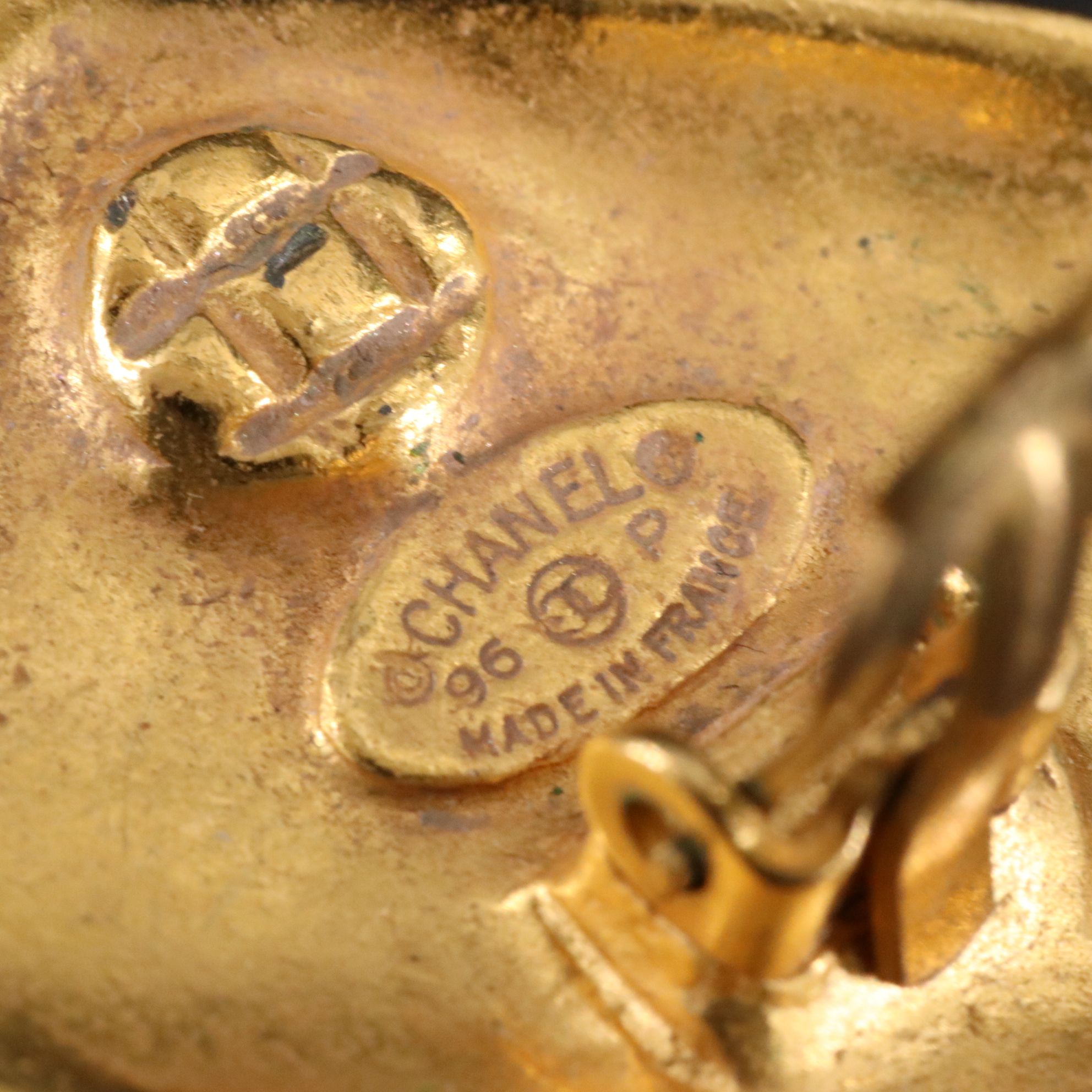 Chanel CC Rhombus Clip Earrings