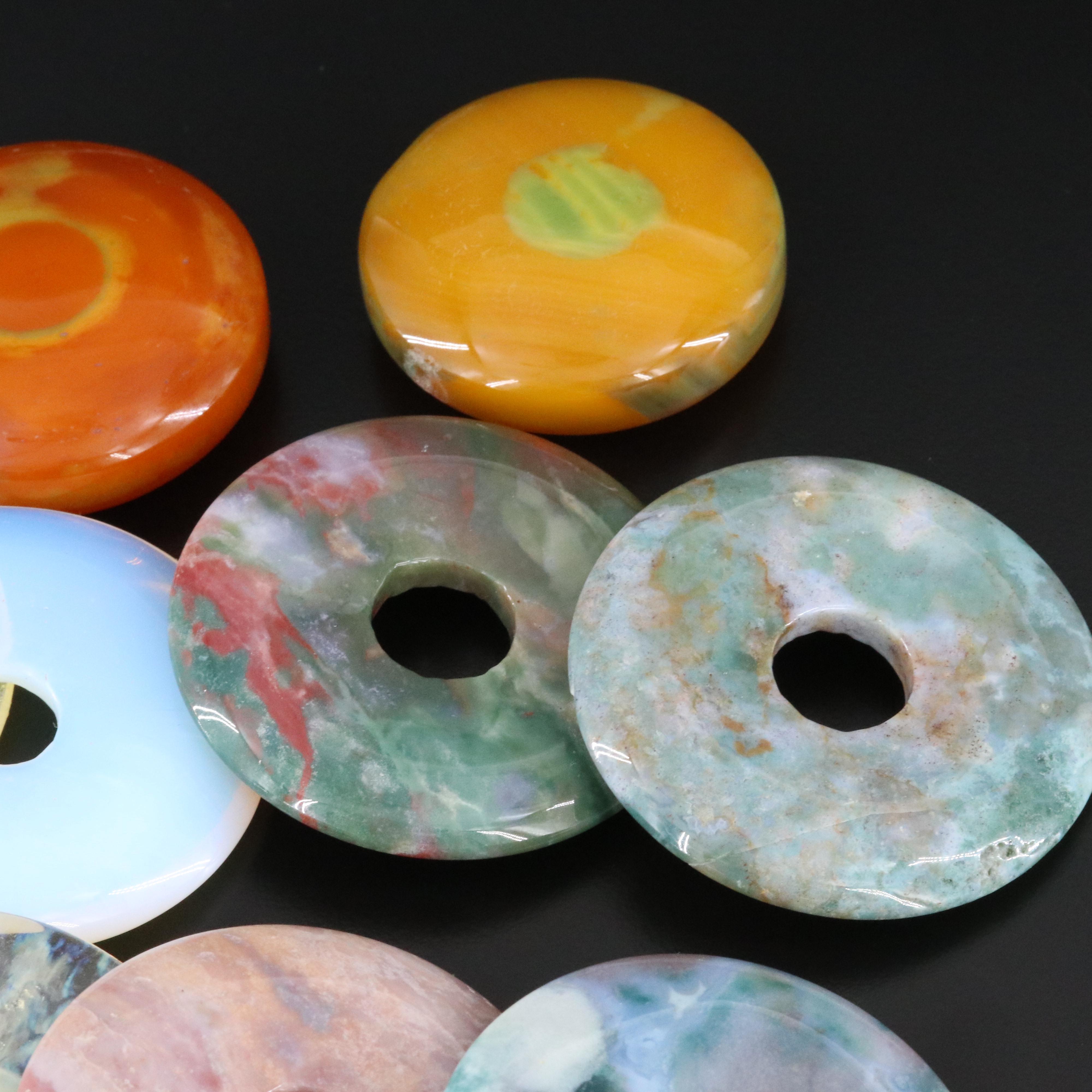 Loose Jasper, Moss Agate and Glass Beads and Bi Pendants