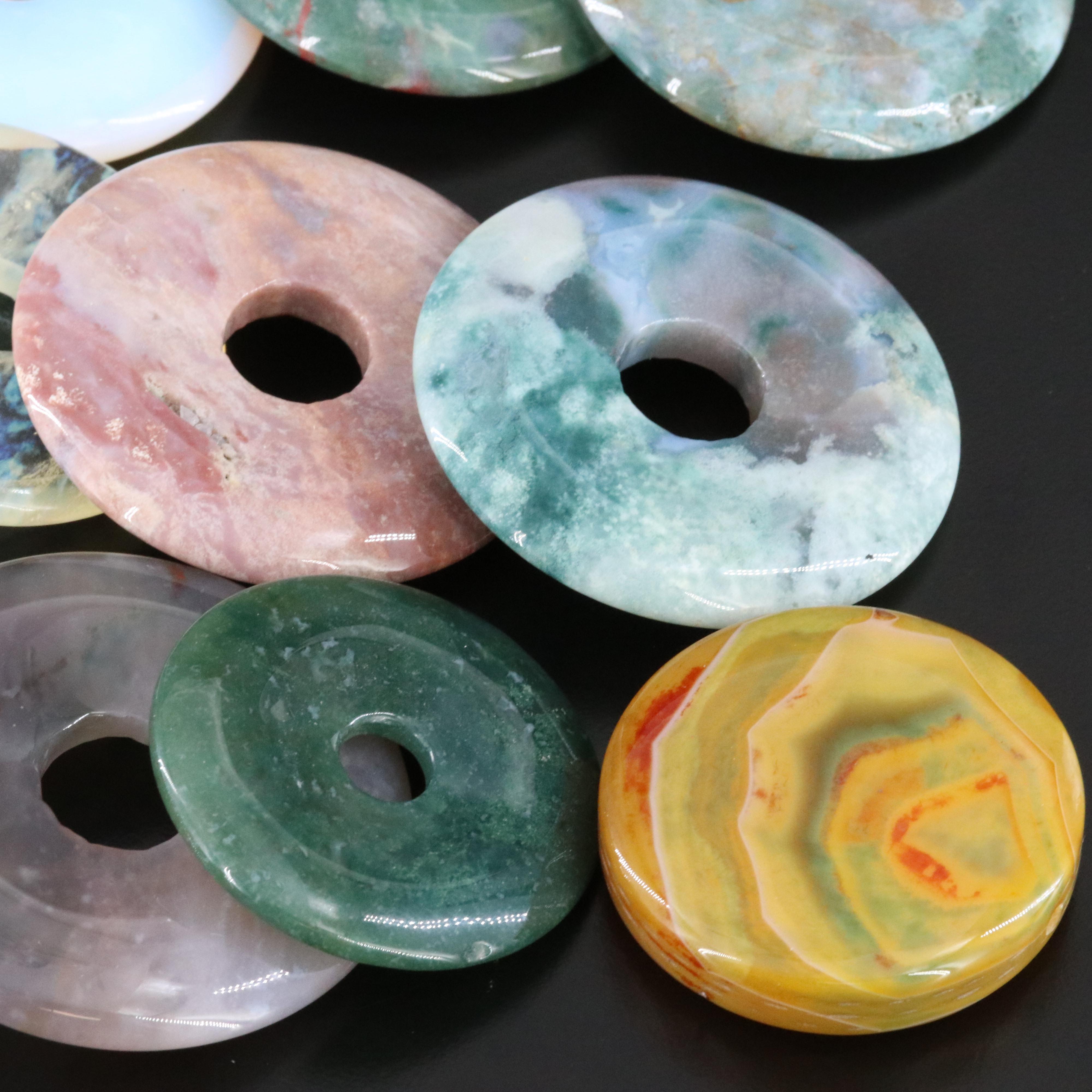 Loose Jasper, Moss Agate and Glass Beads and Bi Pendants