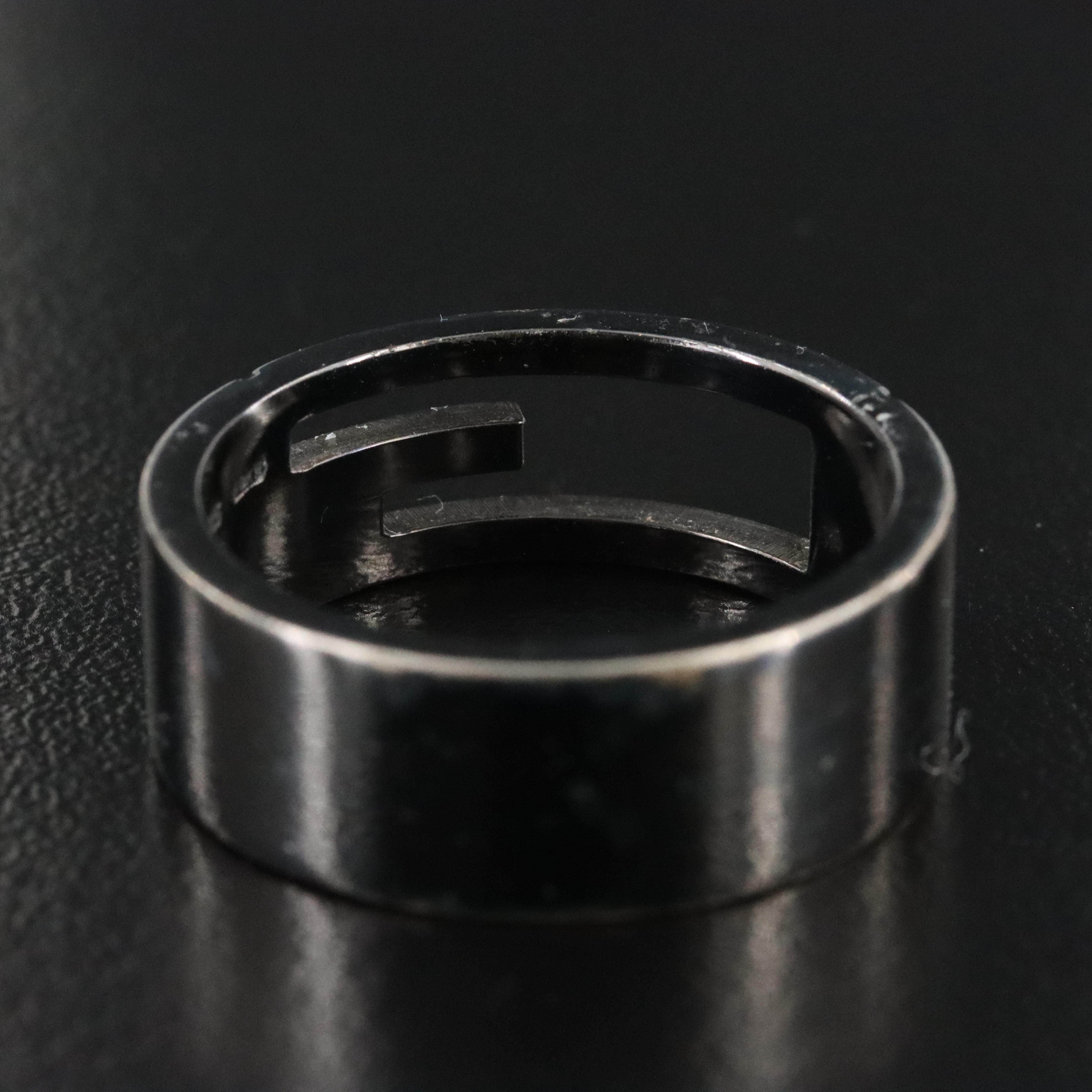 Gucci G Logo Darkened Sterling Cutout Ring