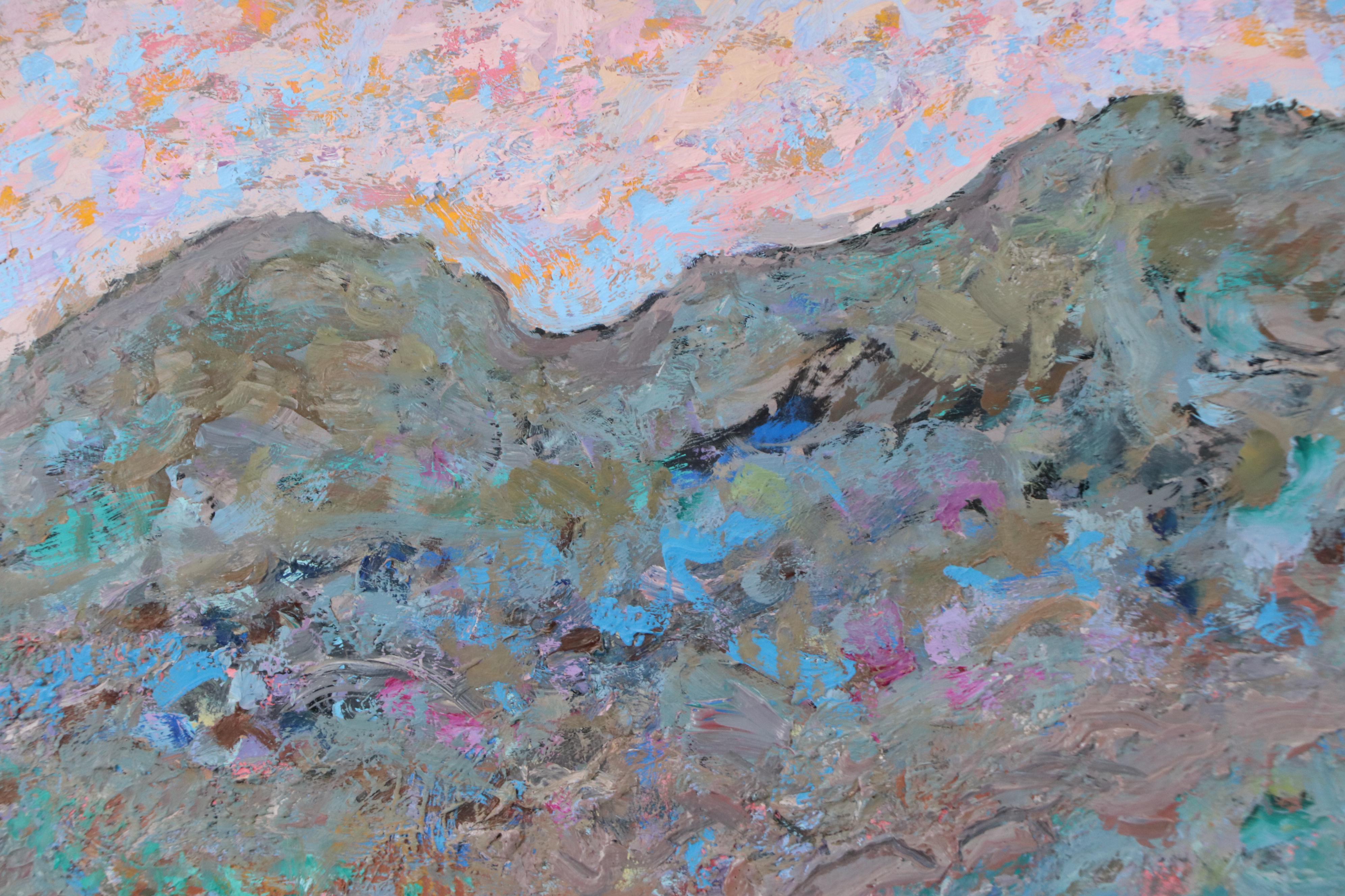 Bud Holman Impasto Oil Painting "New Mexican Landscape, Near Chimayo," 1979