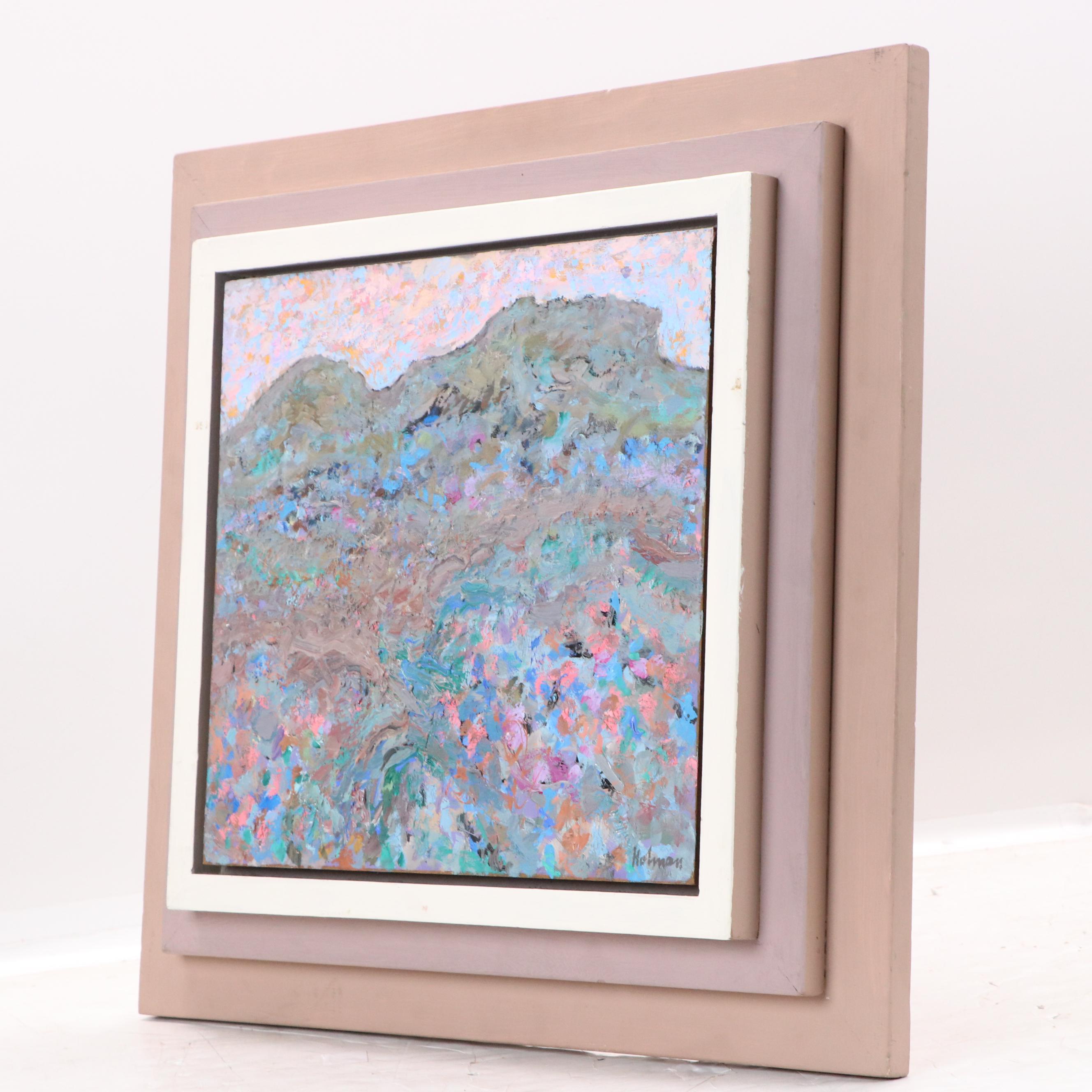 Bud Holman Impasto Oil Painting "New Mexican Landscape, Near Chimayo," 1979