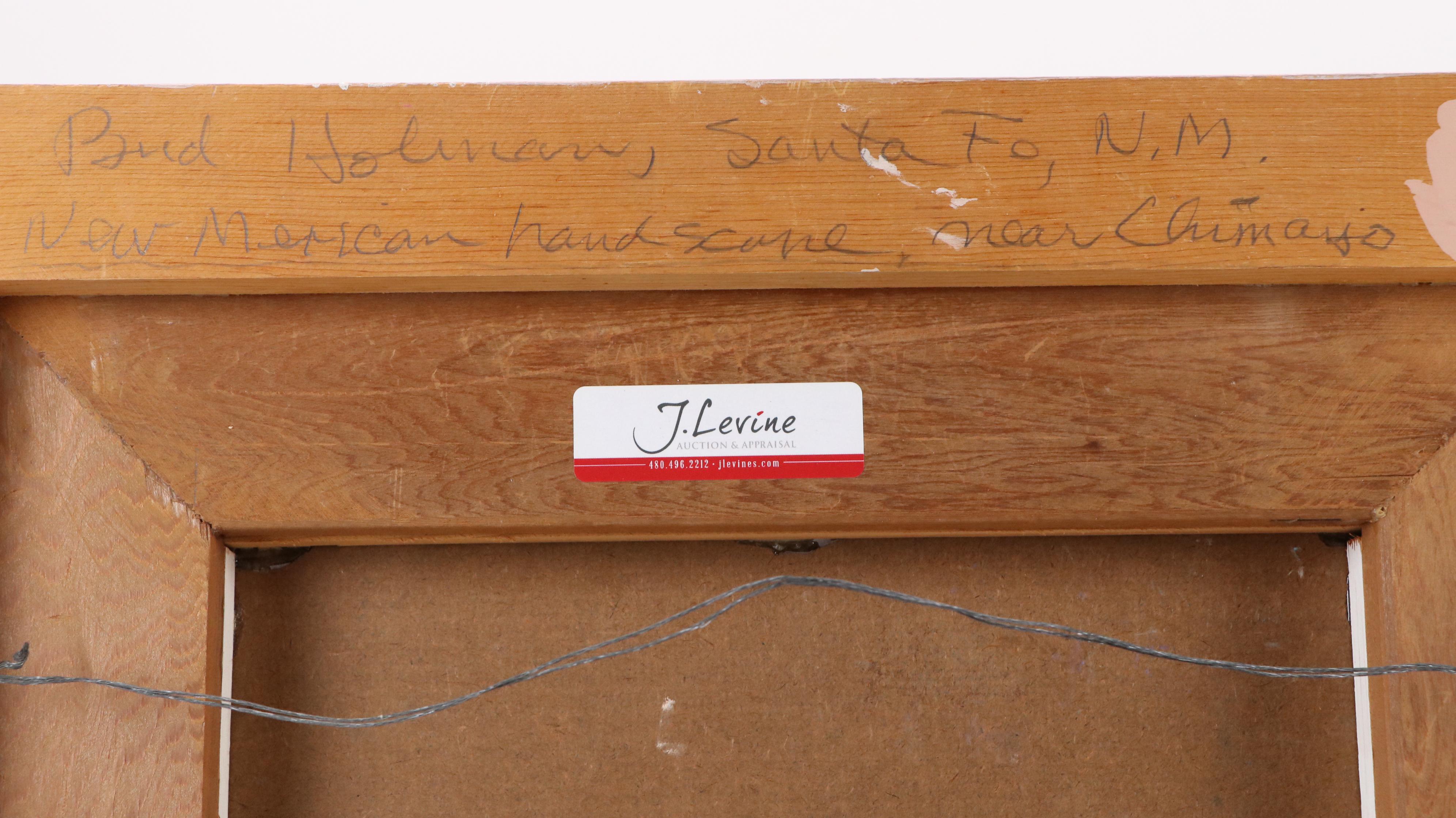 Bud Holman Impasto Oil Painting "New Mexican Landscape, Near Chimayo," 1979