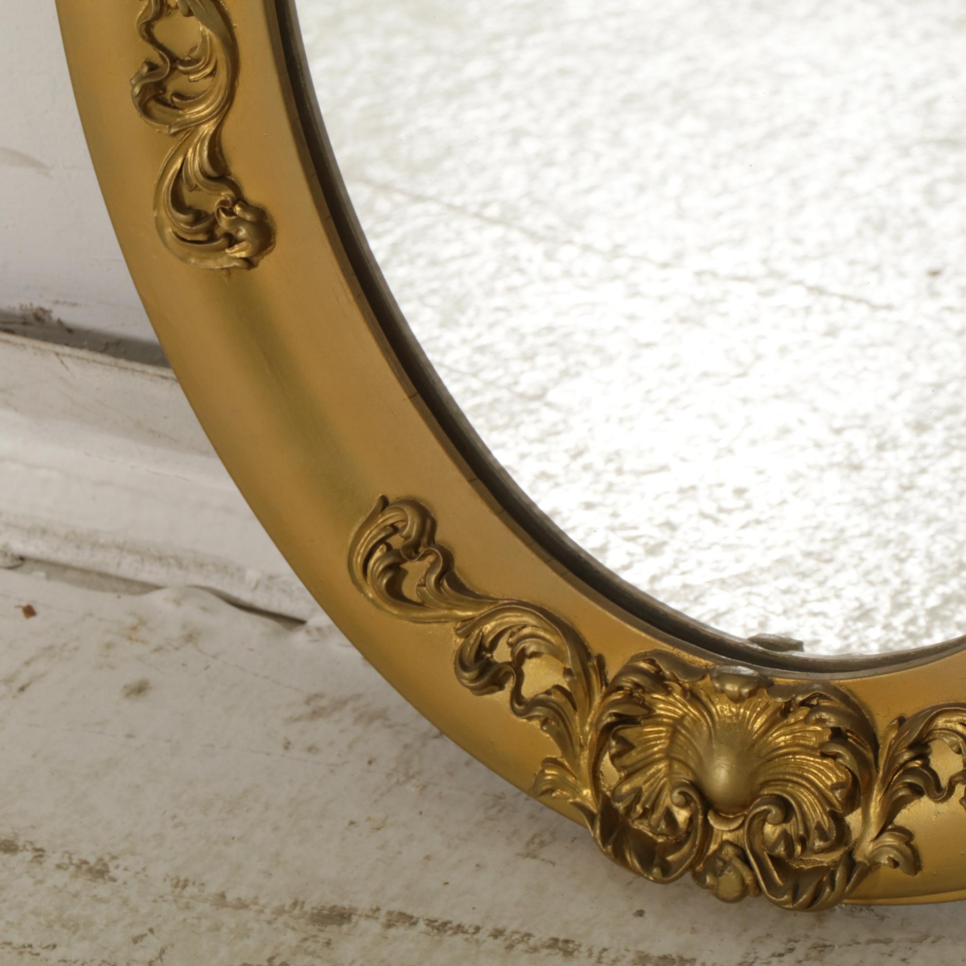 Louis XV Style Giltwood and Molded Gesso Oval Wall Mirror, Early to Mid-20th C.