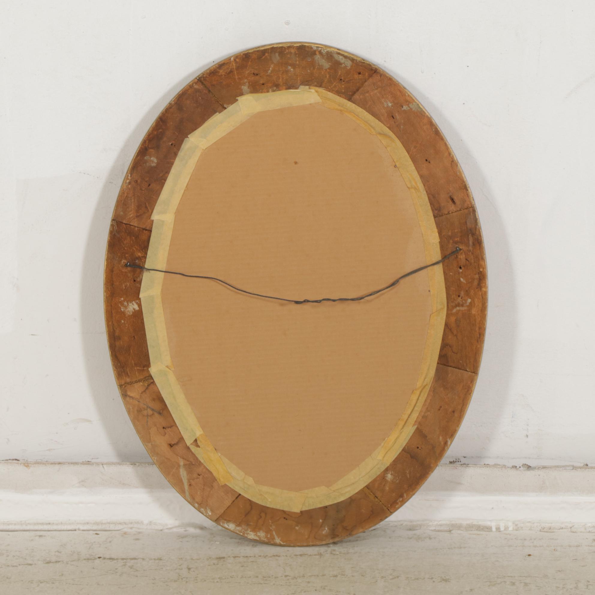 Louis XV Style Giltwood and Molded Gesso Oval Wall Mirror, Early to Mid-20th C.