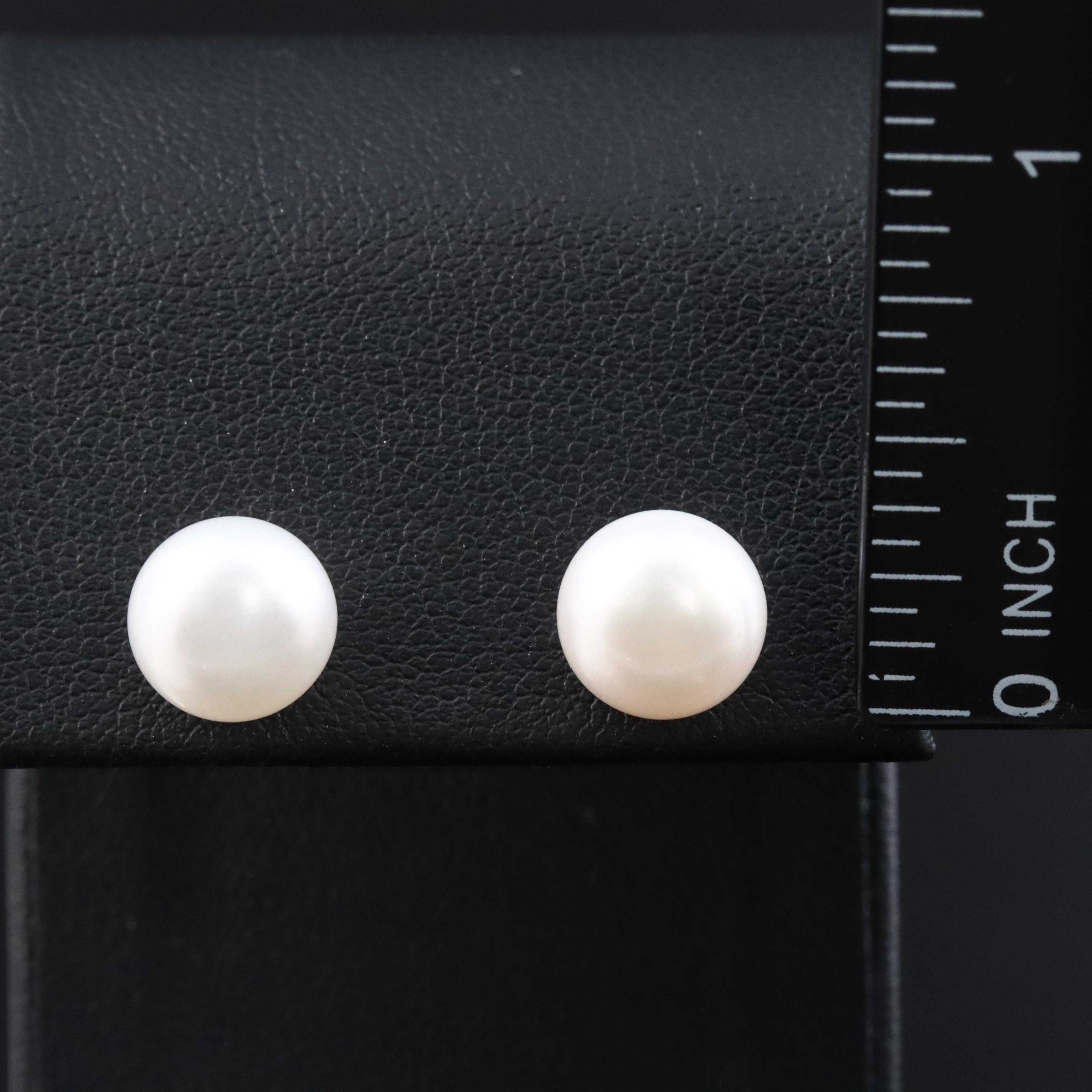 14K Front and Back Pearl Earrings