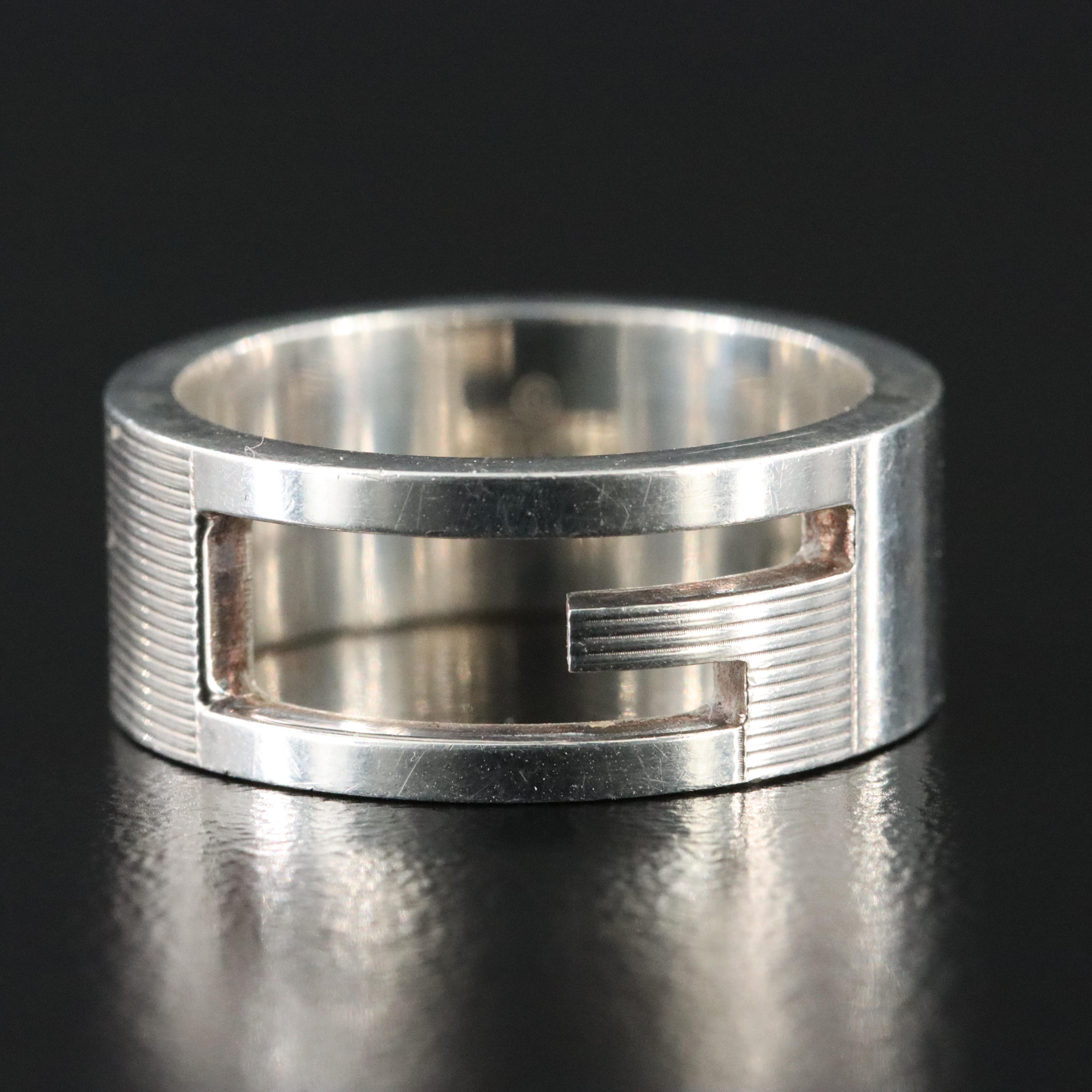 Gucci Sterling G Logo Cutout Ring