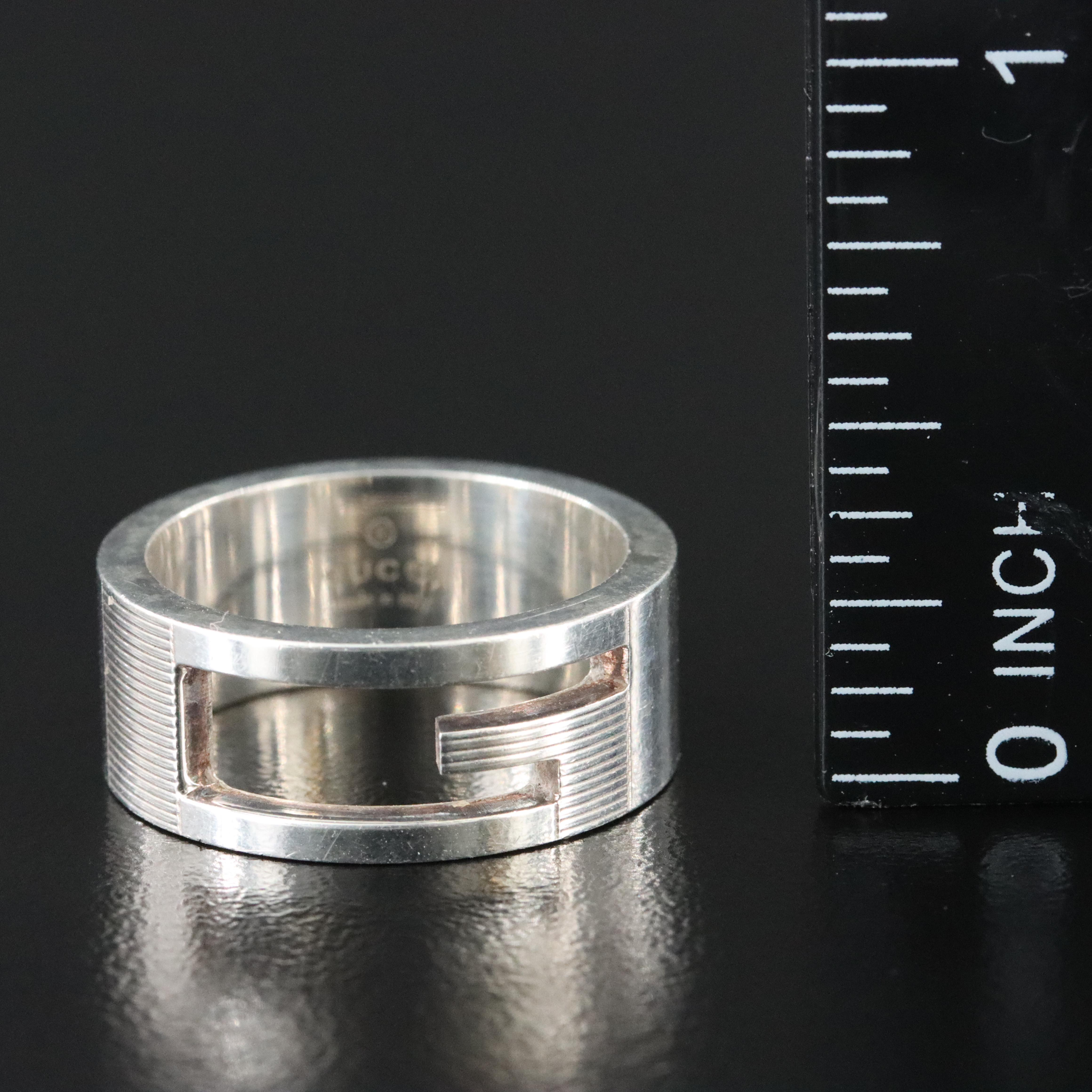 Gucci Sterling G Logo Cutout Ring