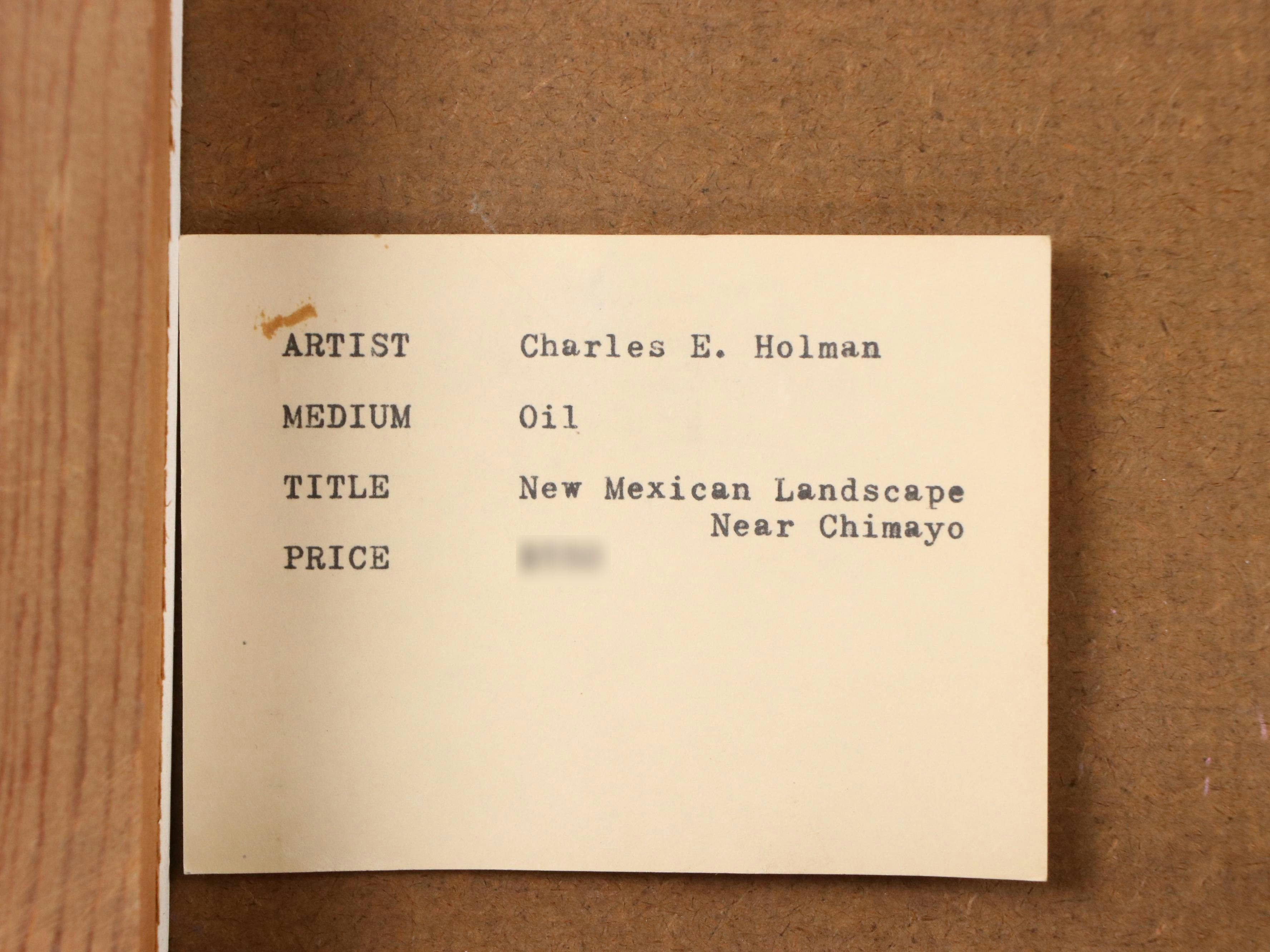 Bud Holman Impasto Oil Painting "New Mexican Landscape, Near Chimayo," 1979