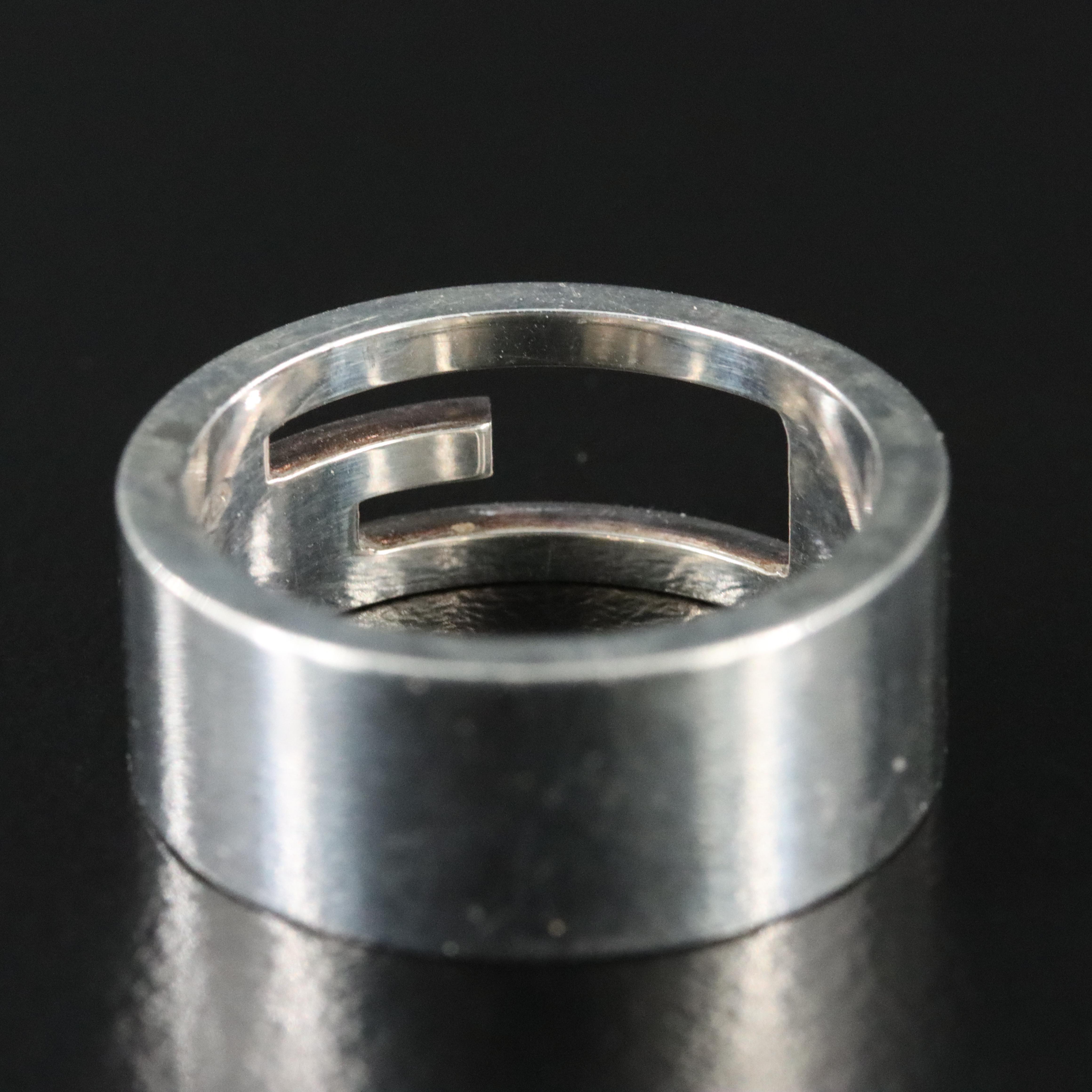 Gucci Sterling G Logo Cutout Ring