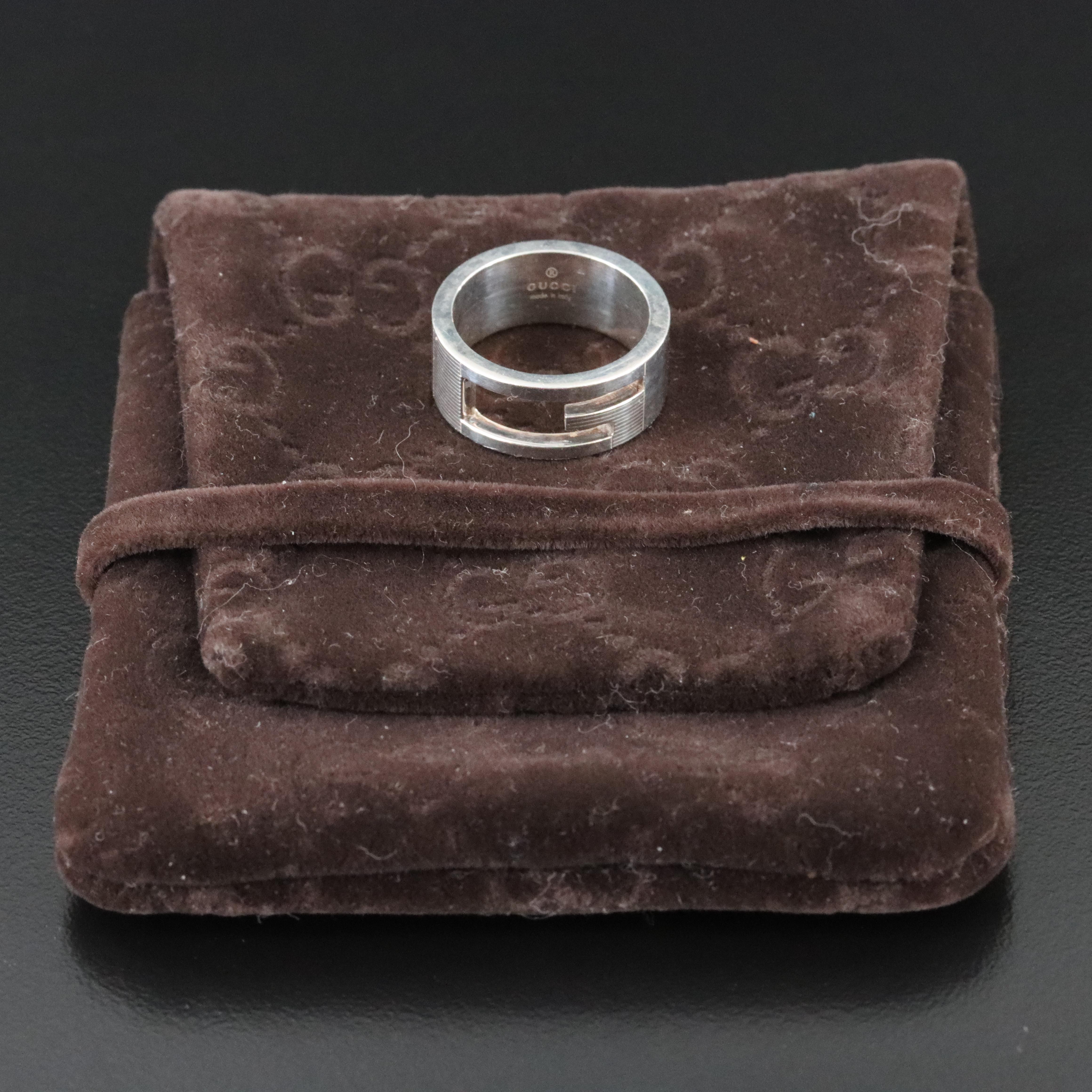 Gucci Sterling G Logo Cutout Ring