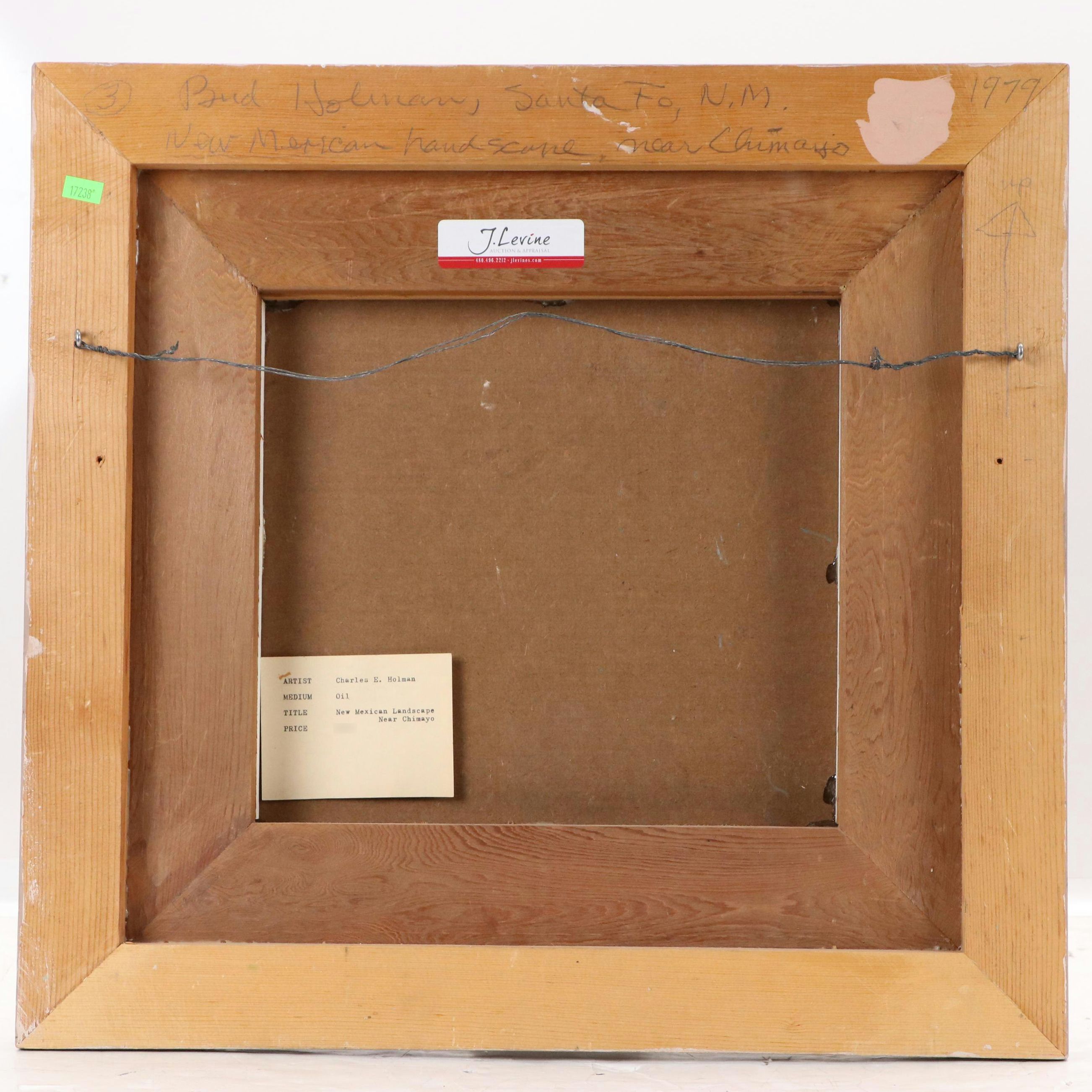 Bud Holman Impasto Oil Painting "New Mexican Landscape, Near Chimayo," 1979