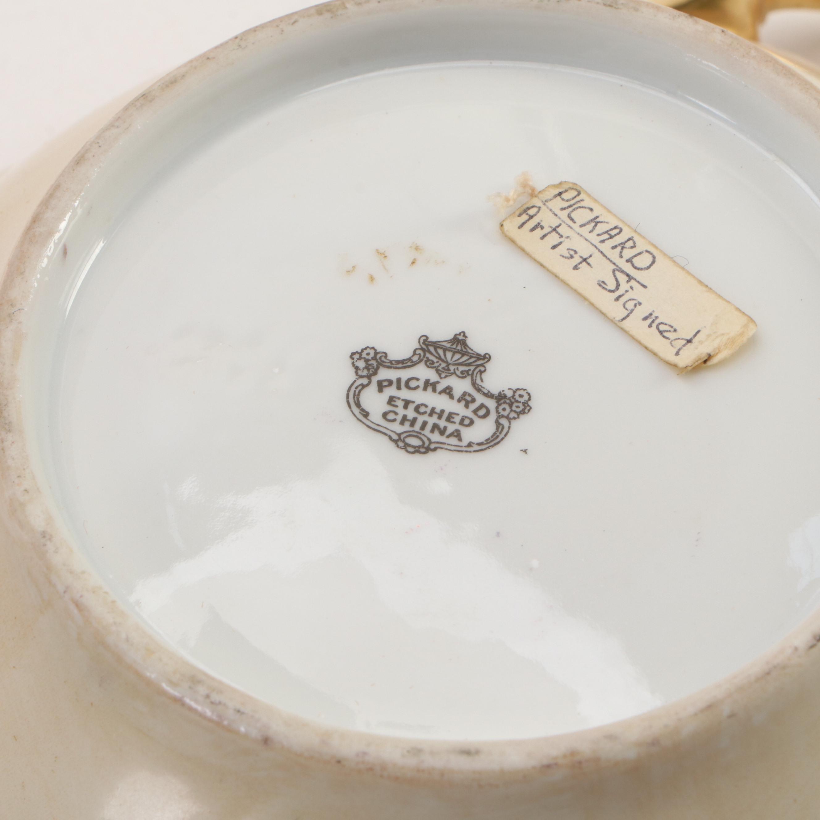 Art Nouveau Cast Metal Jardinière with Porcelain Mantle Clock and More Décor