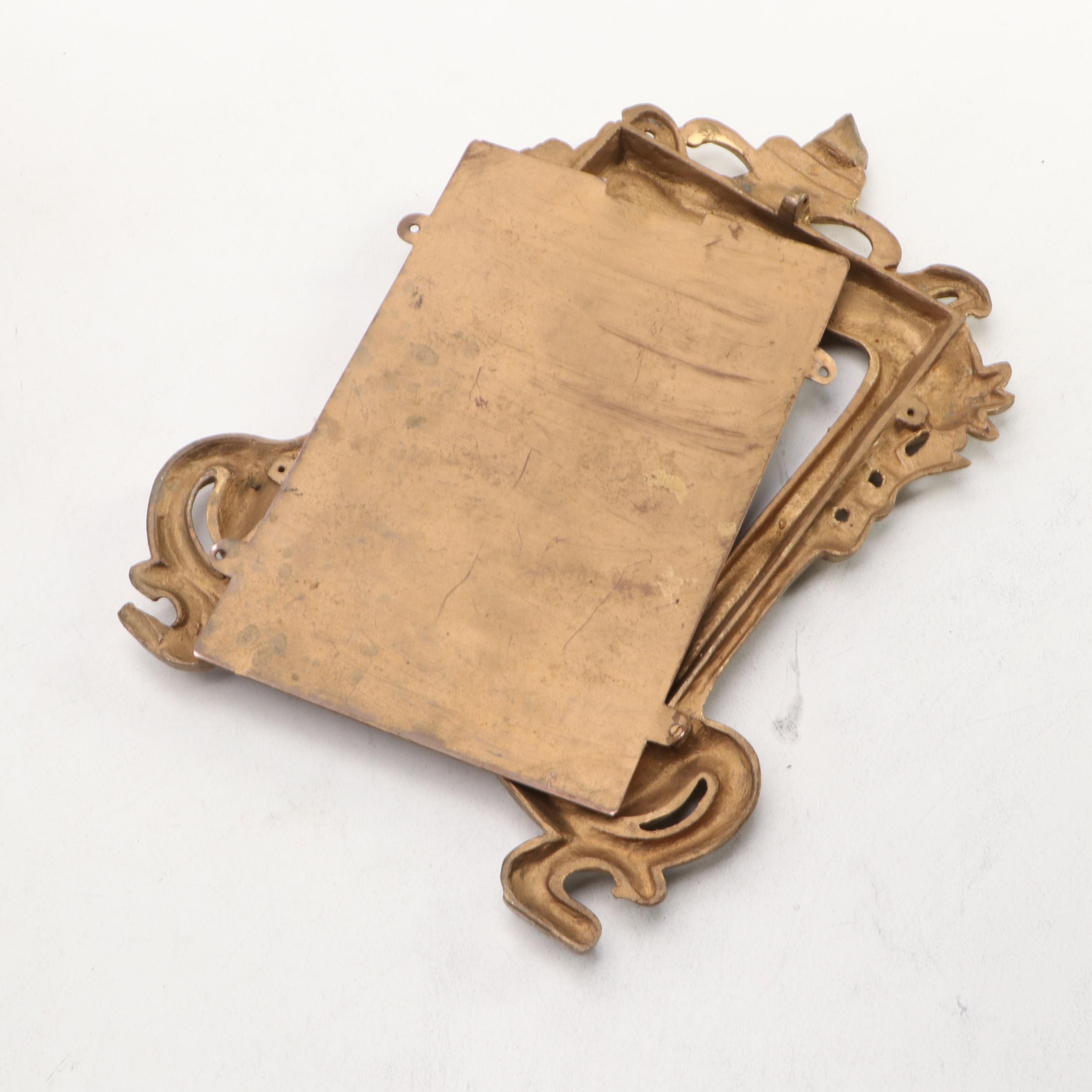 Art Nouveau Cast Metal Jardinière with Porcelain Mantle Clock and More Décor