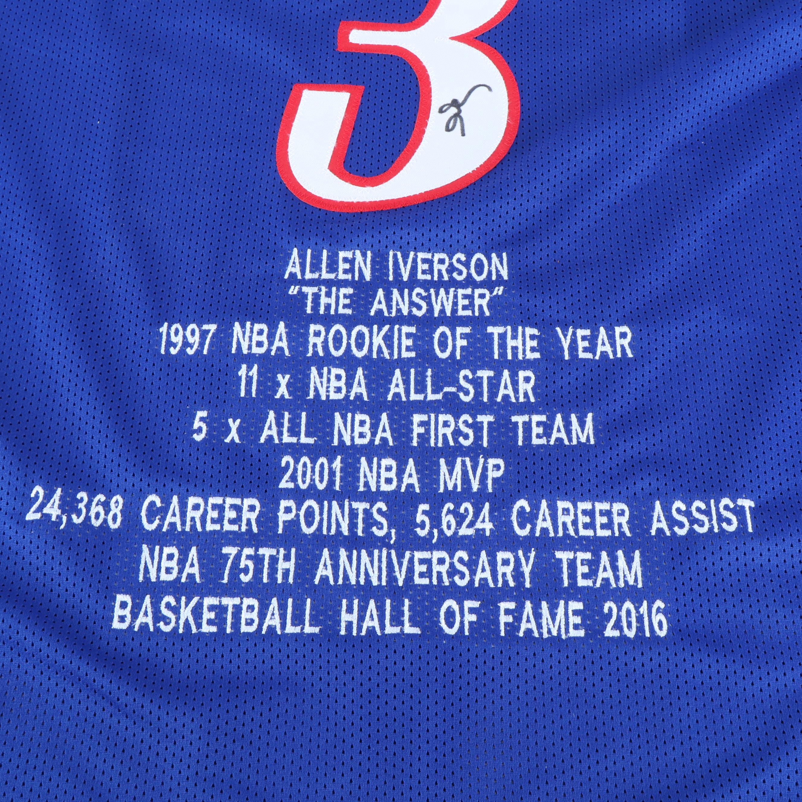 Allen Iverson Signed Philadelphia 76ers Basketball Jersey, JSA