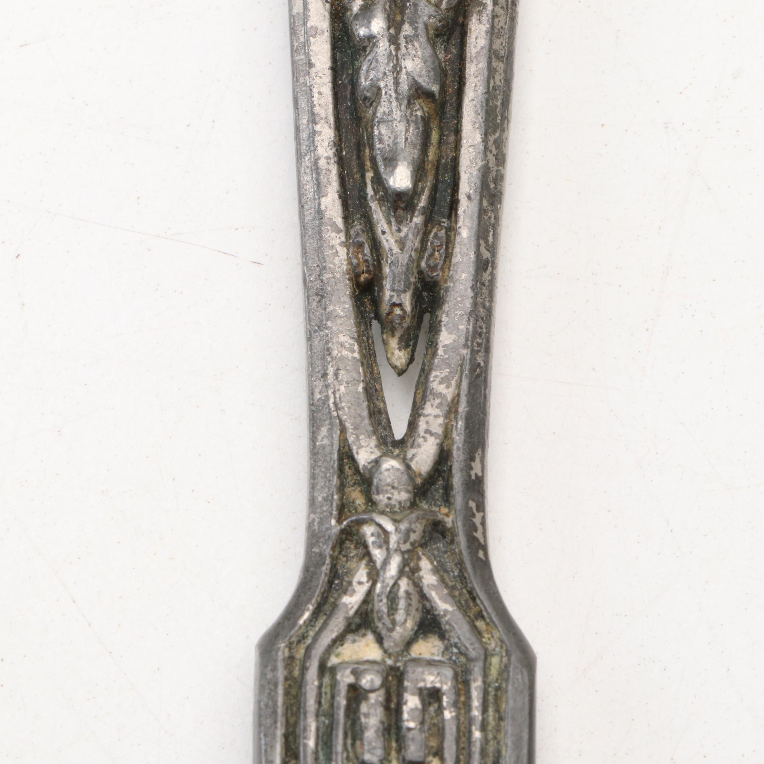 Art Nouveau Cast Metal Jardinière with Porcelain Mantle Clock and More Décor